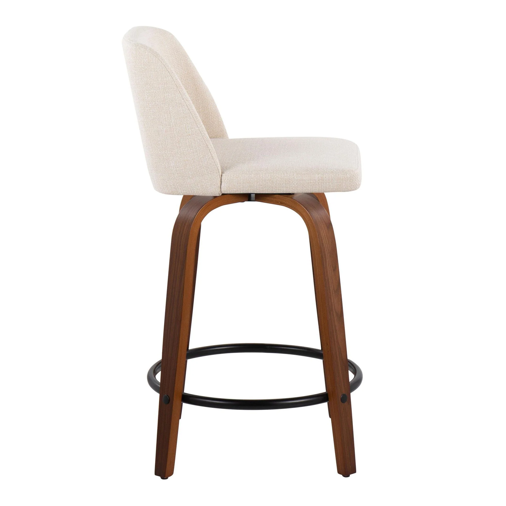Toriano - Mid Century Modern, Fixed Height Counter Stool & Swivel And Round Footrest (Set of 2) - Image 12