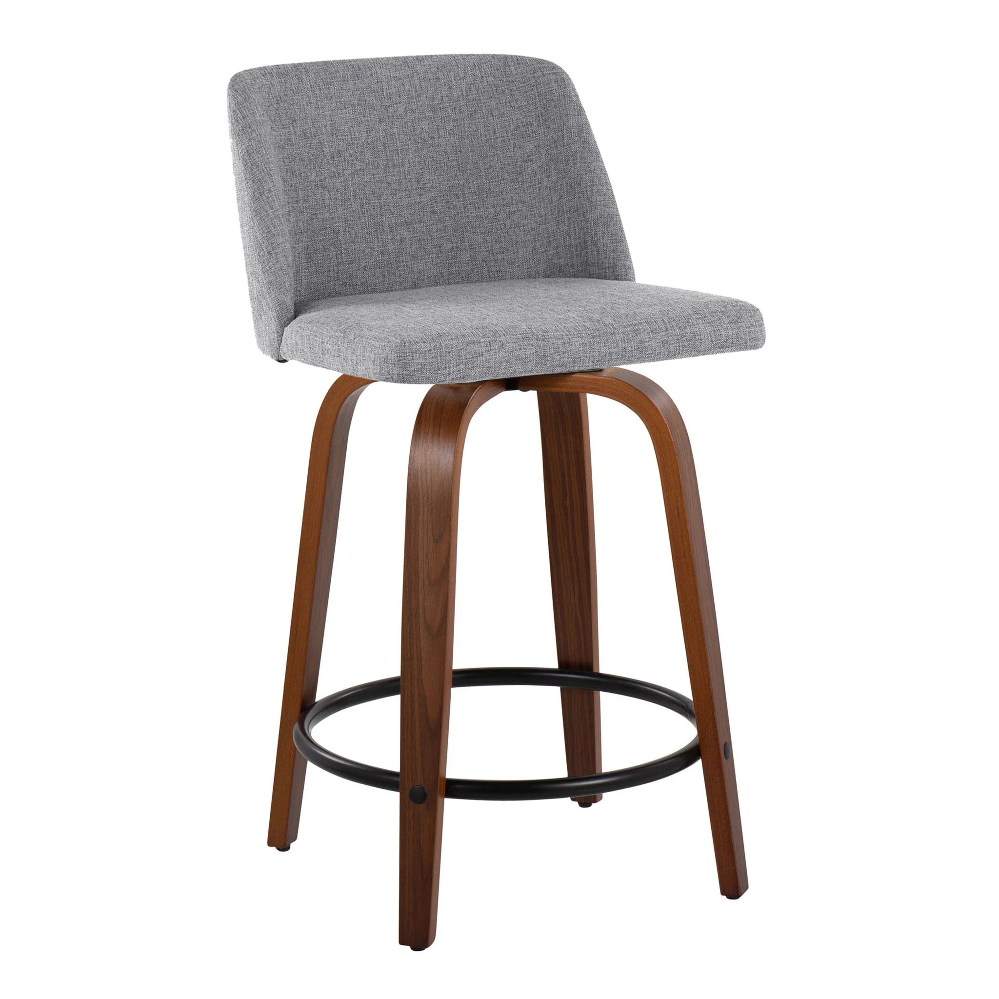 Toriano - Mid Century Modern, Fixed Height Counter Stool & Swivel And Round Footrest (Set of 2) - Image 7