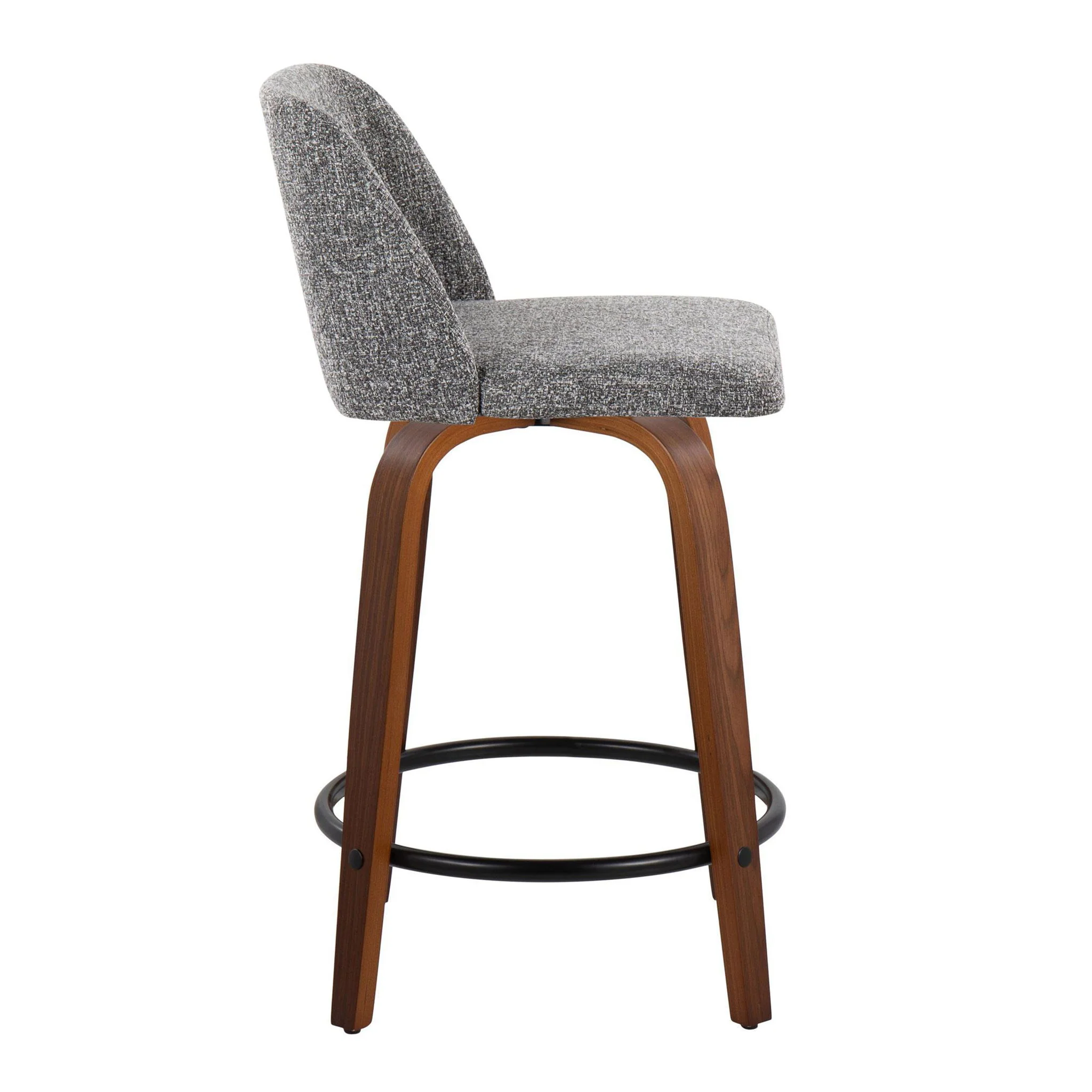 Toriano - Mid Century Modern, Fixed Height Counter Stool & Swivel And Round Footrest (Set of 2) - Image 8