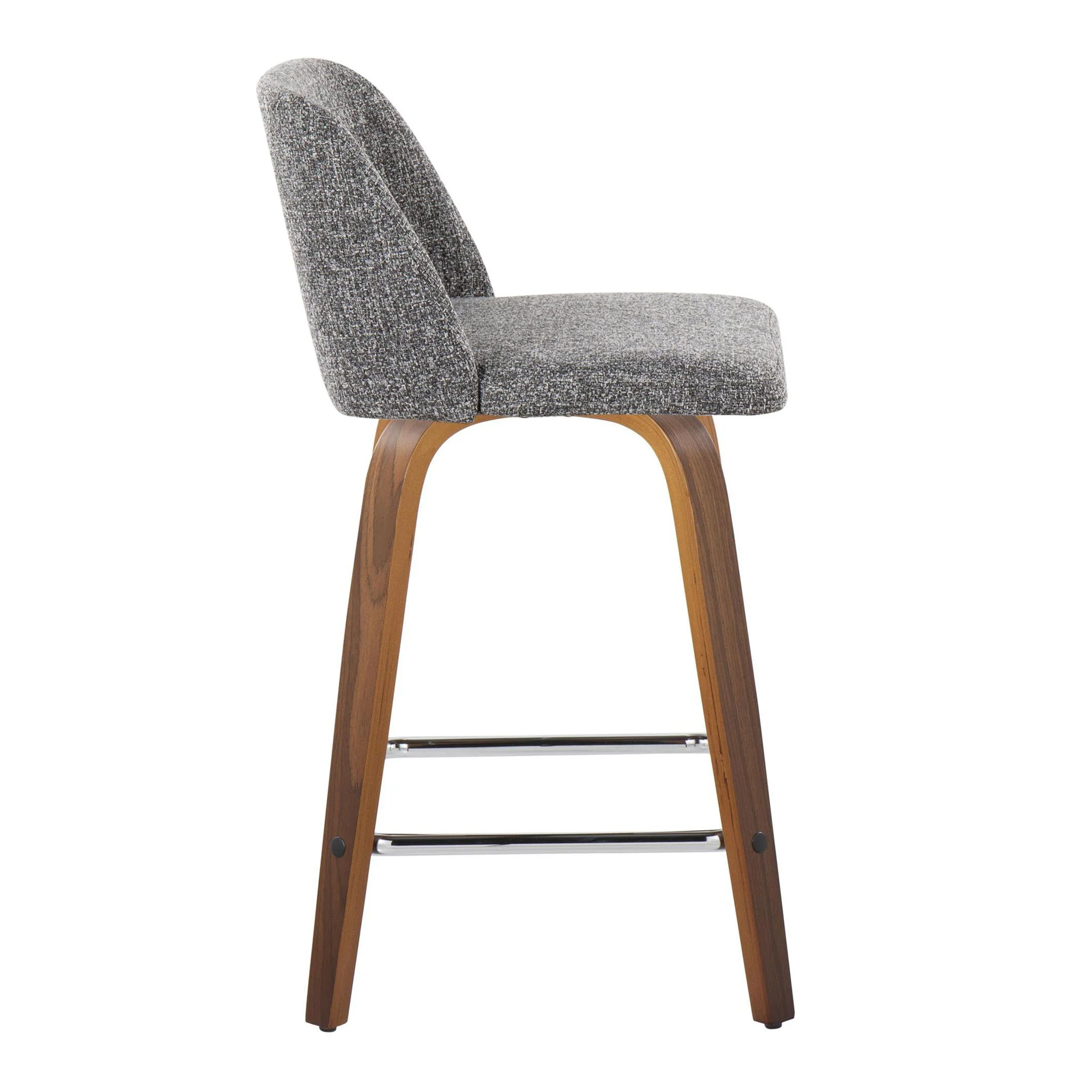 Toriano - Mid Century Modern Fixed Height Counter Stool With Swivel And Square Footrest (Set of 2) - Image 5