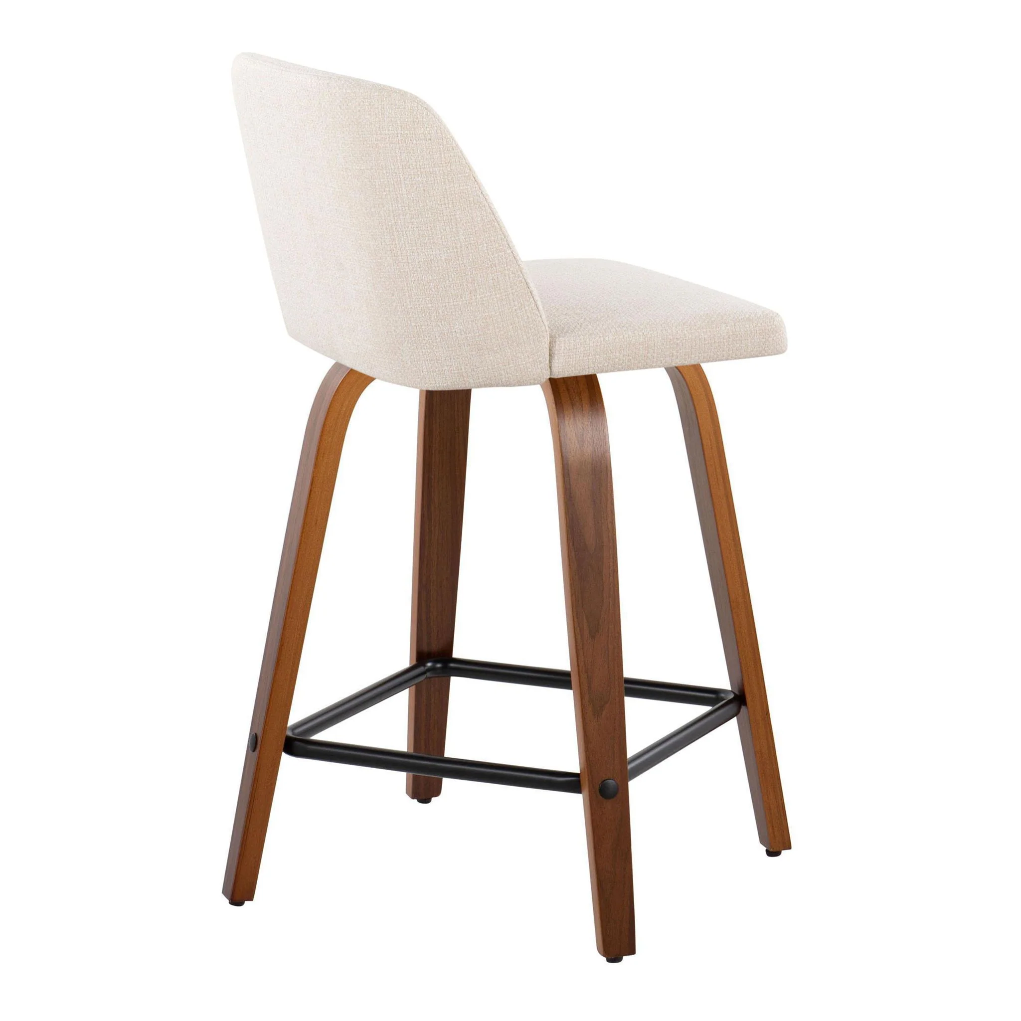 Toriano - Mid Century Modern Fixed Height Counter Stool With Swivel & Square Footrest (Set of 2) - Image 8