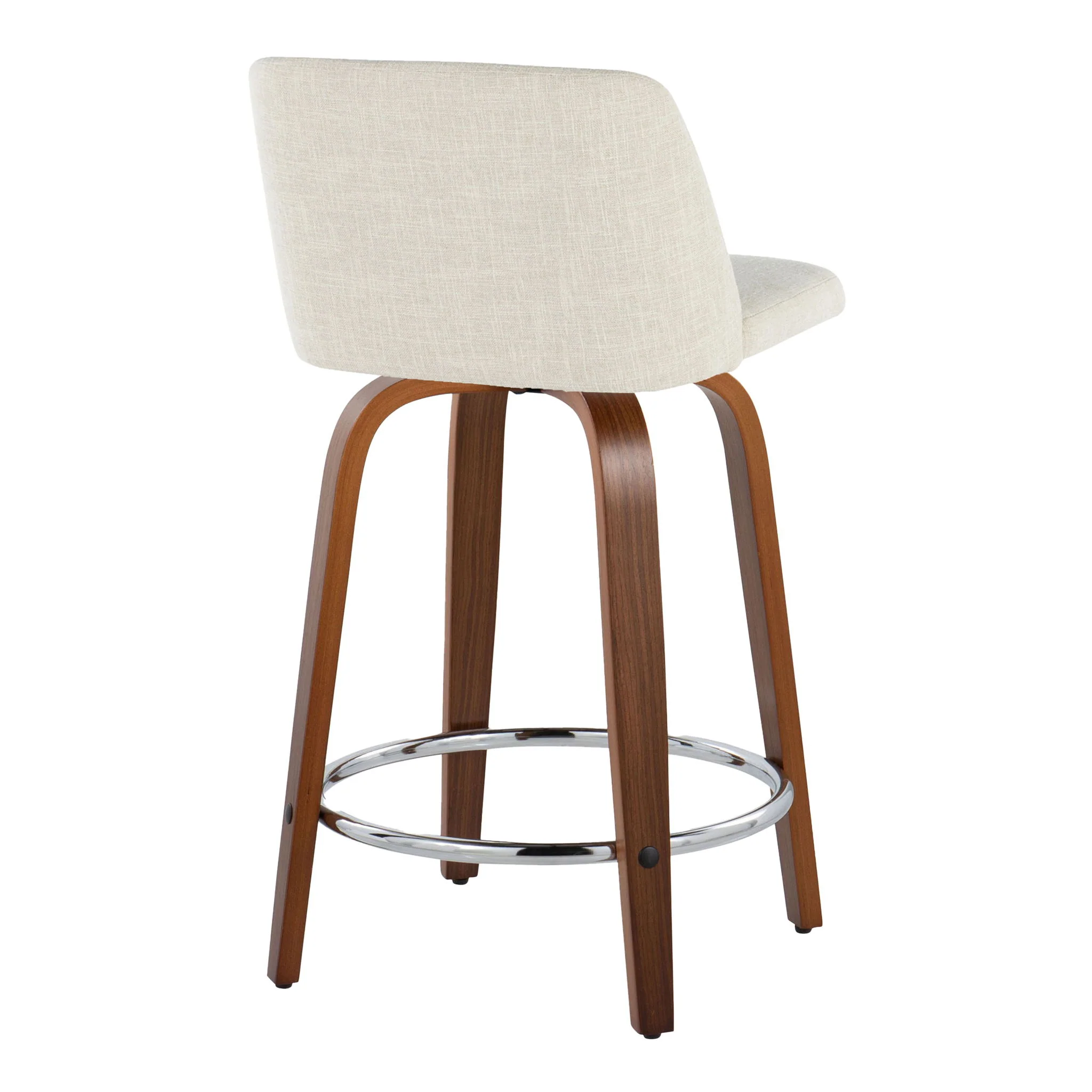 Toriano - Mid Century Modern Fixed Height Counter Stool With Swivel With Round Footrest (Set of 2) - Image 13
