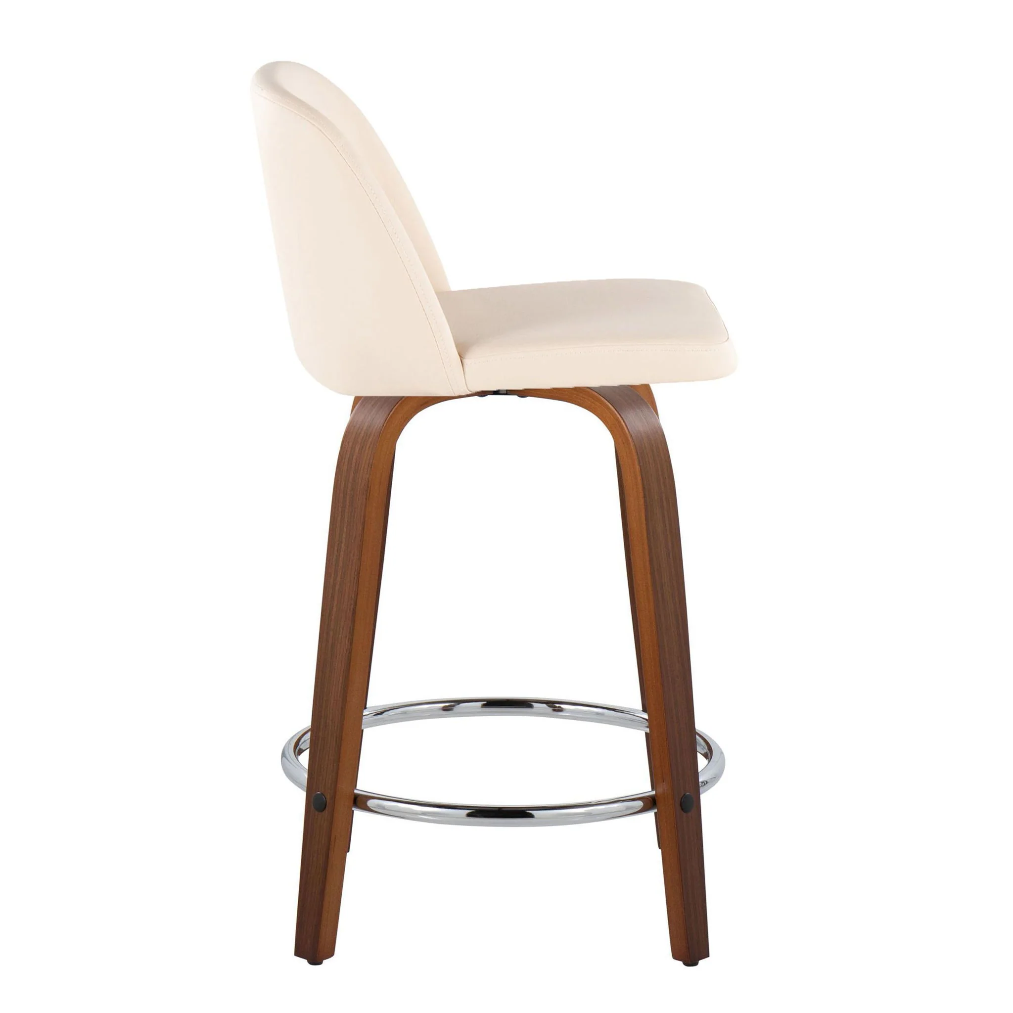 Toriano - Mid Century Modern Fixed Height Counter Stool With Swivel With Round Footrest (Set of 2) - Image 14
