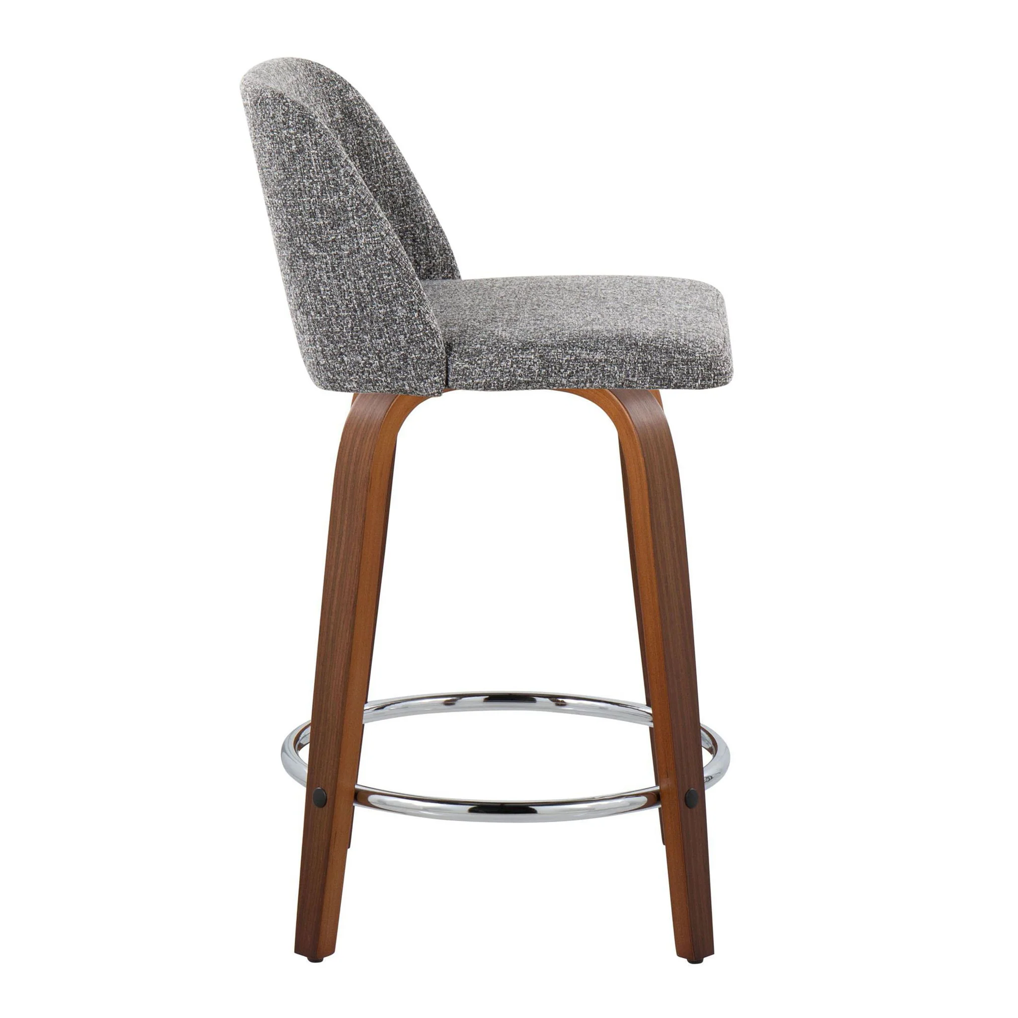 Toriano - Mid Century Modern Fixed Height Counter Stool With Swivel With Round Footrest (Set of 2) - Image 15