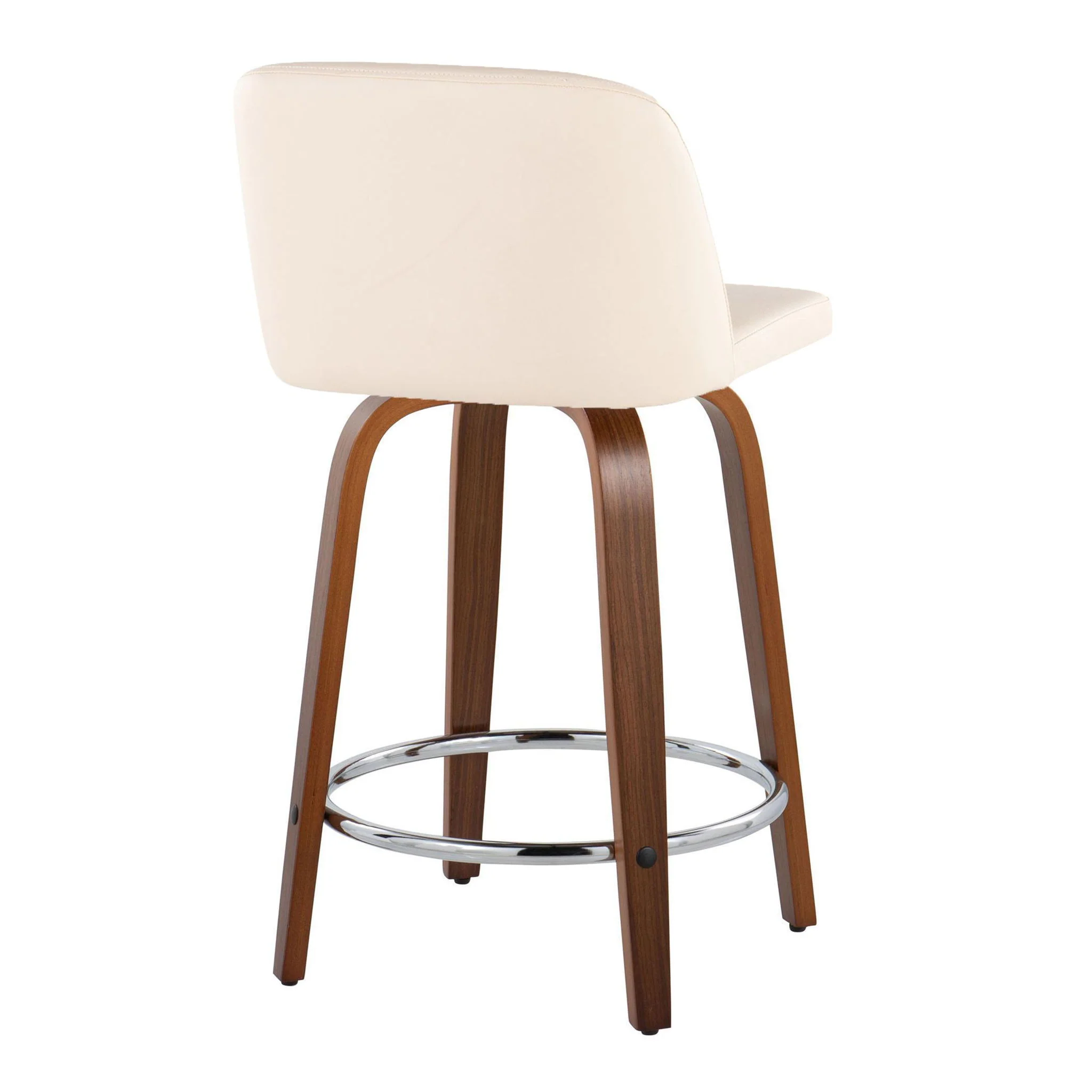 Toriano - Mid Century Modern Fixed Height Counter Stool With Swivel With Round Footrest (Set of 2) - Image 16
