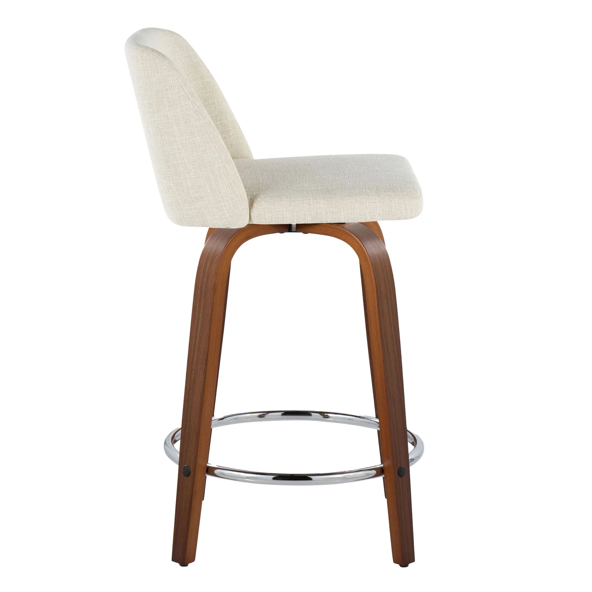 Toriano - Mid Century Modern Fixed Height Counter Stool With Swivel With Round Footrest (Set of 2) - Image 17
