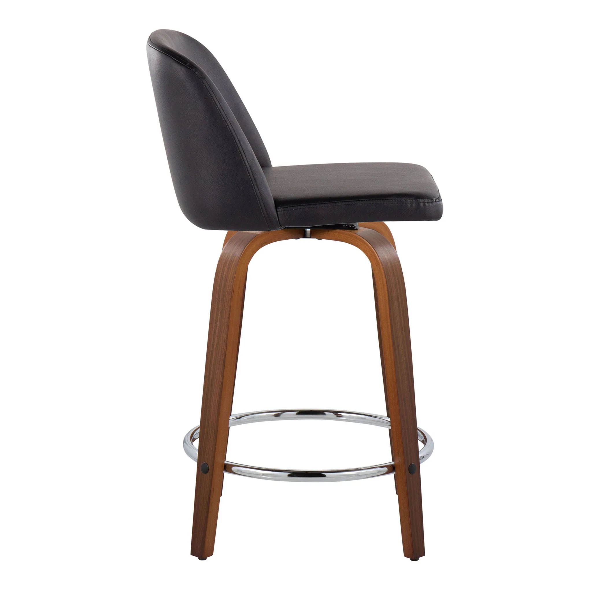Toriano - Mid Century Modern Fixed Height Counter Stool With Swivel With Round Footrest (Set of 2) - Image 18