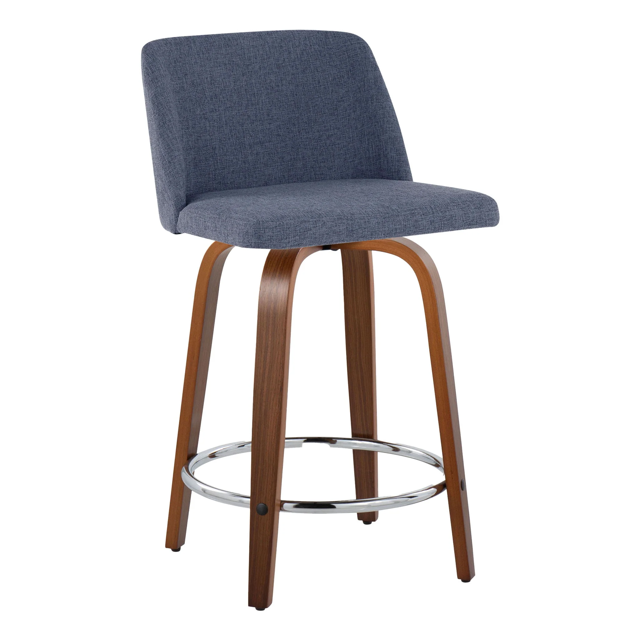 Toriano - Mid Century Modern Fixed Height Counter Stool With Swivel With Round Footrest (Set of 2) - Image 19