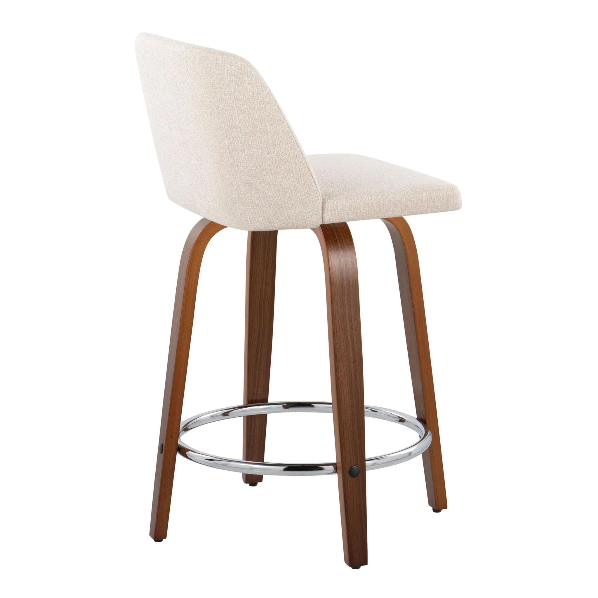 Toriano - Mid Century Modern Fixed Height Counter Stool With Swivel With Round Footrest (Set of 2) - Image 22