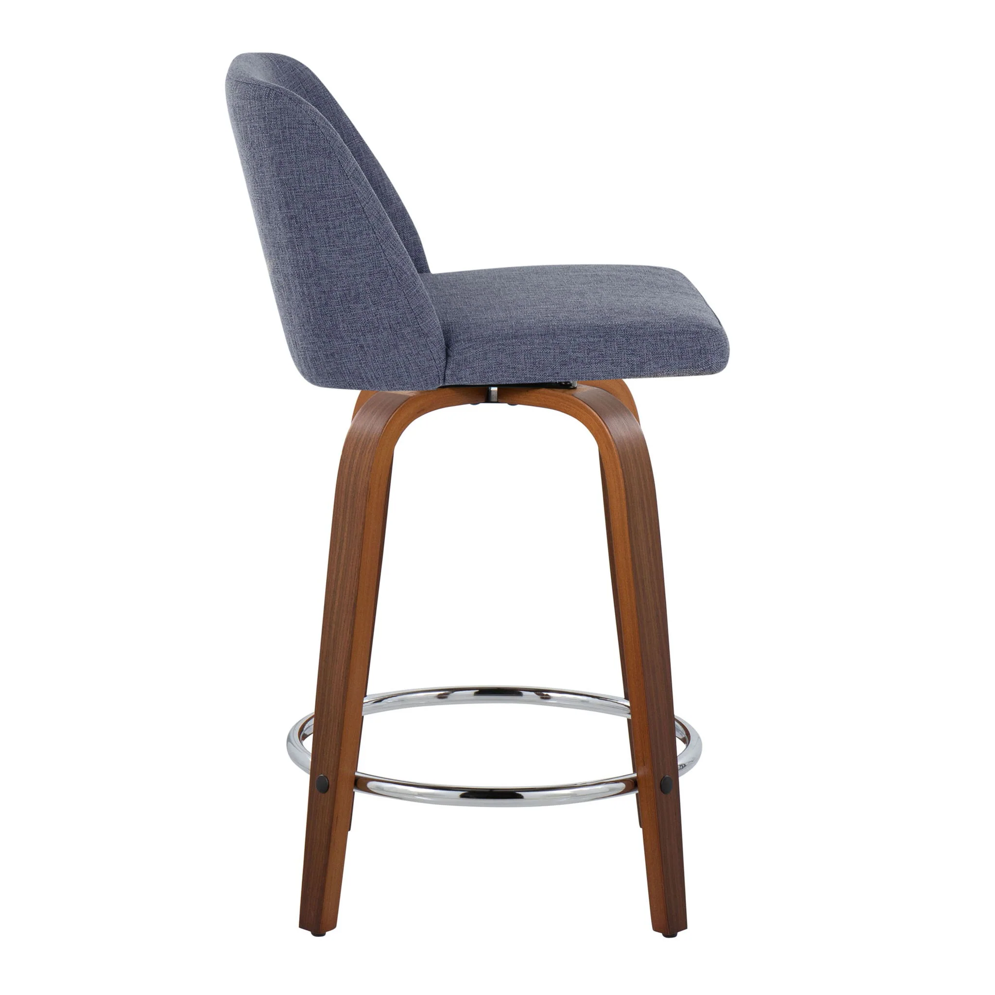 Toriano - Mid Century Modern Fixed Height Counter Stool With Swivel With Round Footrest (Set of 2) - Image 23