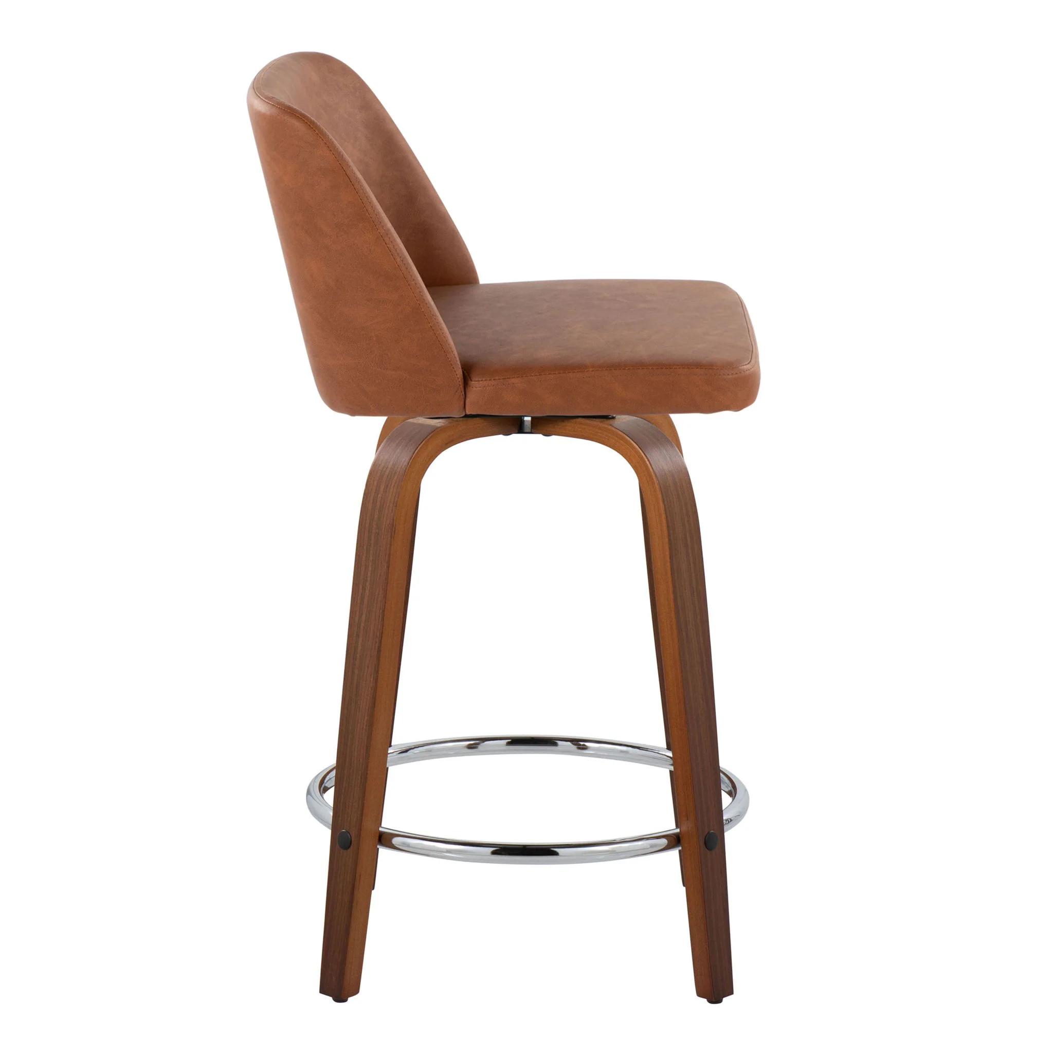 Toriano - Mid Century Modern Fixed Height Counter Stool With Swivel With Round Footrest (Set of 2) - Image 24