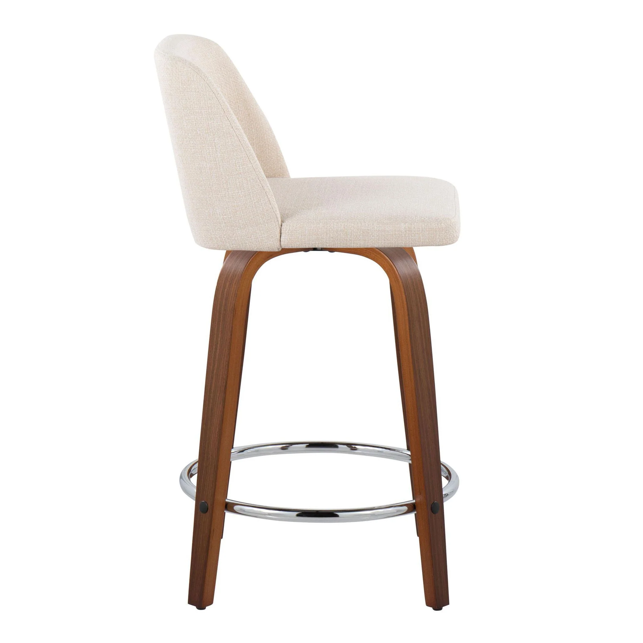 Toriano - Mid Century Modern Fixed Height Counter Stool With Swivel With Round Footrest (Set of 2) - Image 27