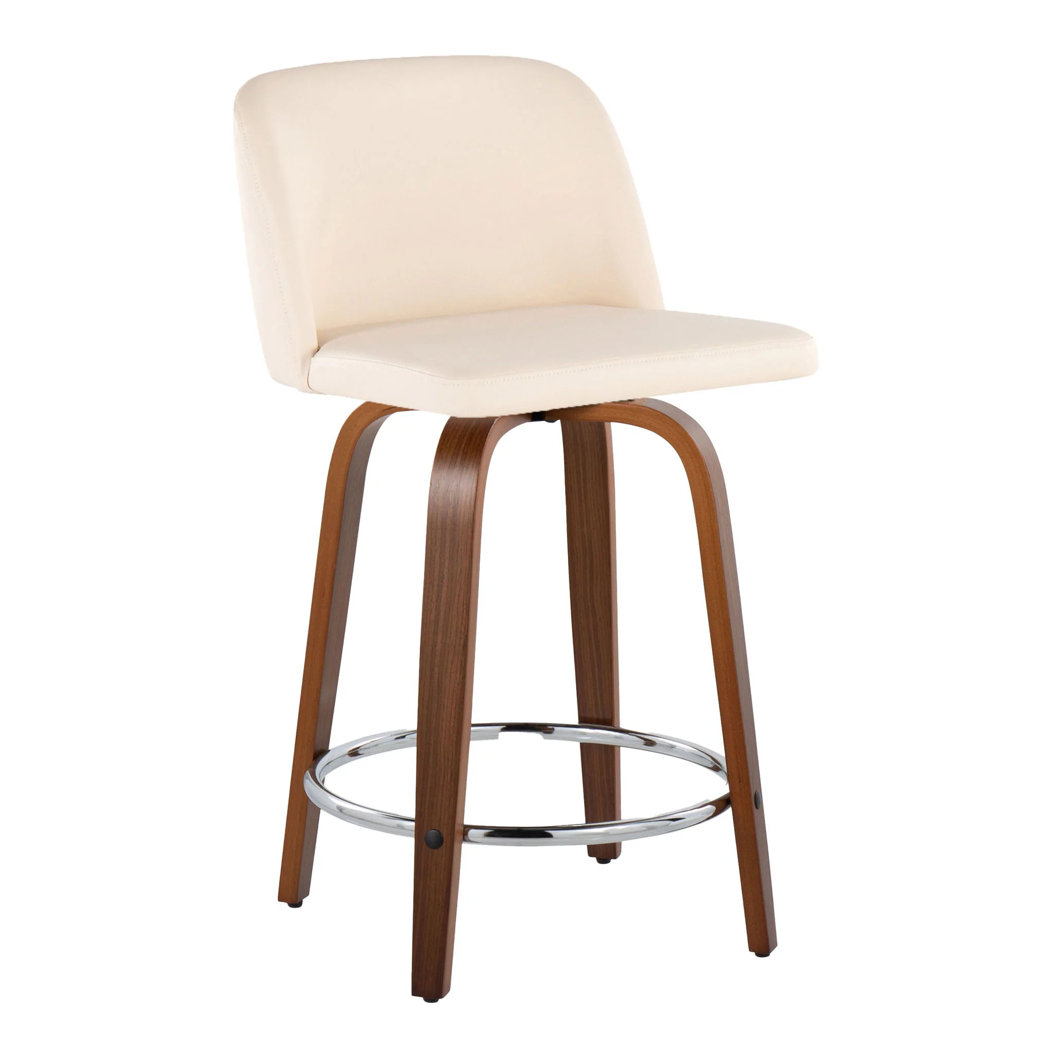 Toriano - Mid Century Modern Fixed Height Counter Stool With Swivel With Round Footrest (Set of 2) - Image 28