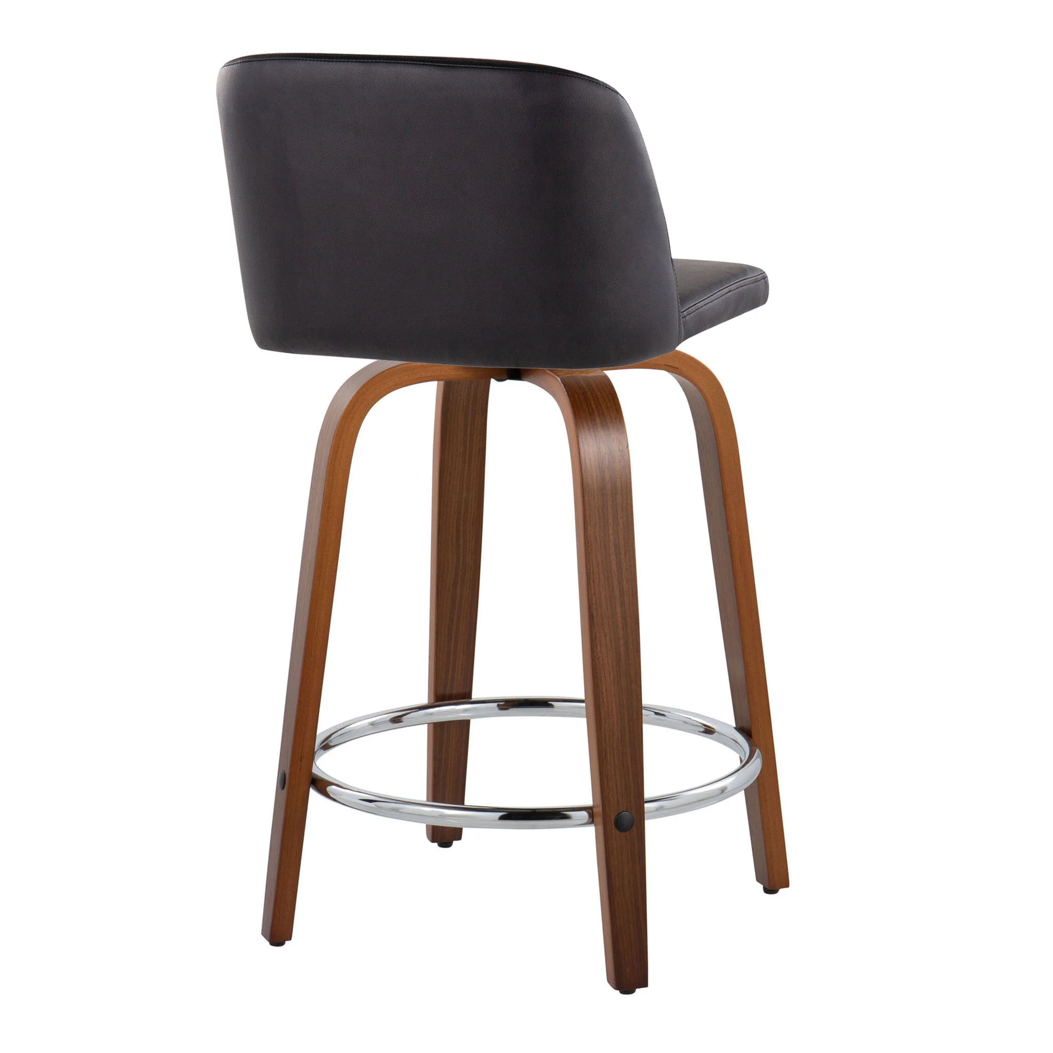 Toriano - Mid Century Modern Fixed Height Counter Stool With Swivel With Round Footrest (Set of 2) - Image 9