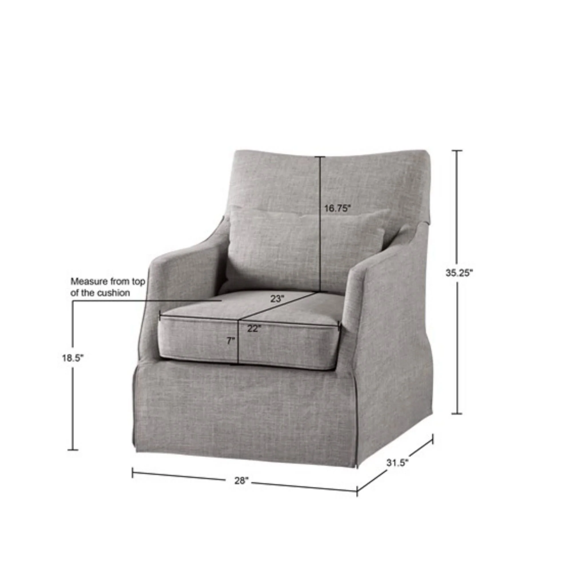 Traditional Design London Skirted Swivel Chair - Image 4