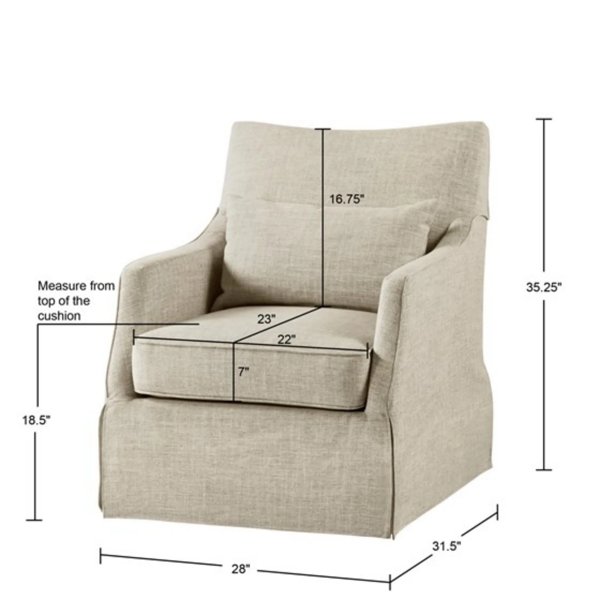 Traditional Design London Skirted Swivel Chair - Image 5