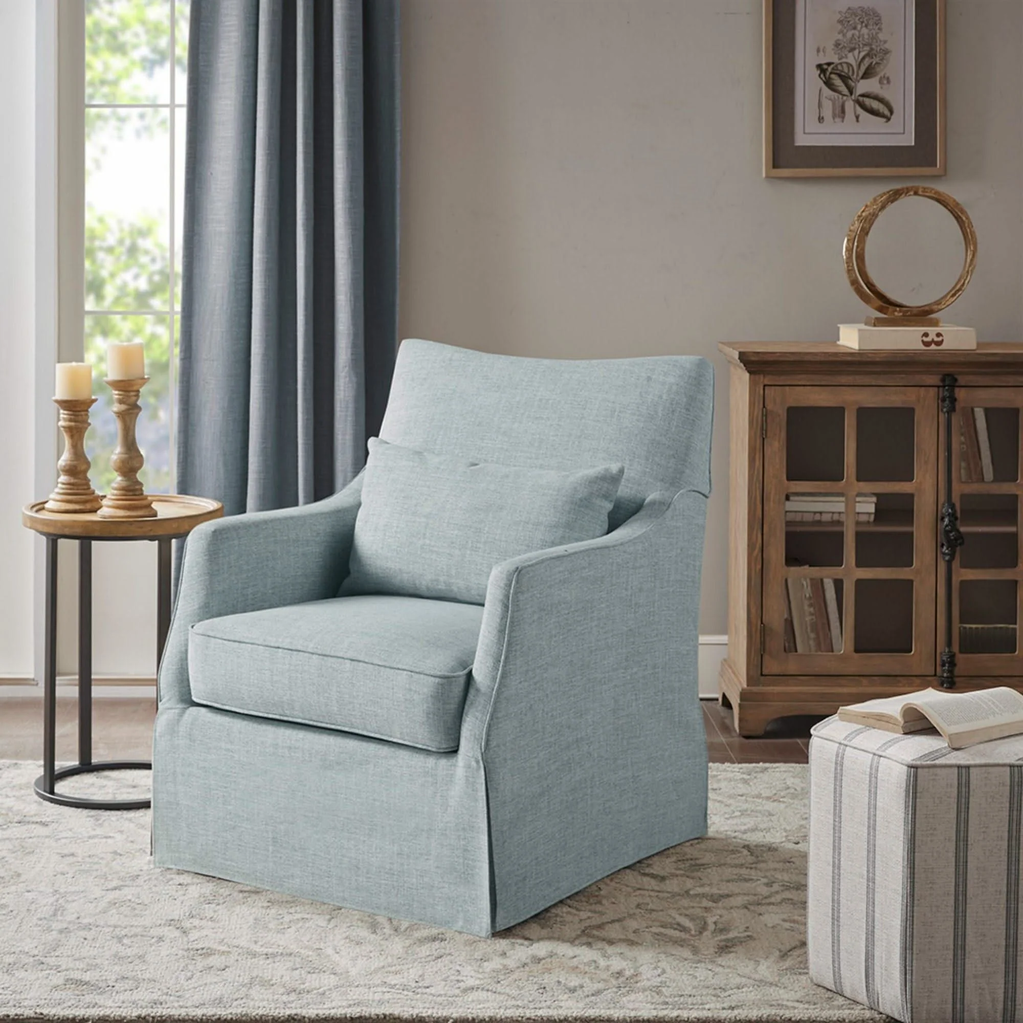 Traditional Design London Skirted Swivel Chair - Image 6