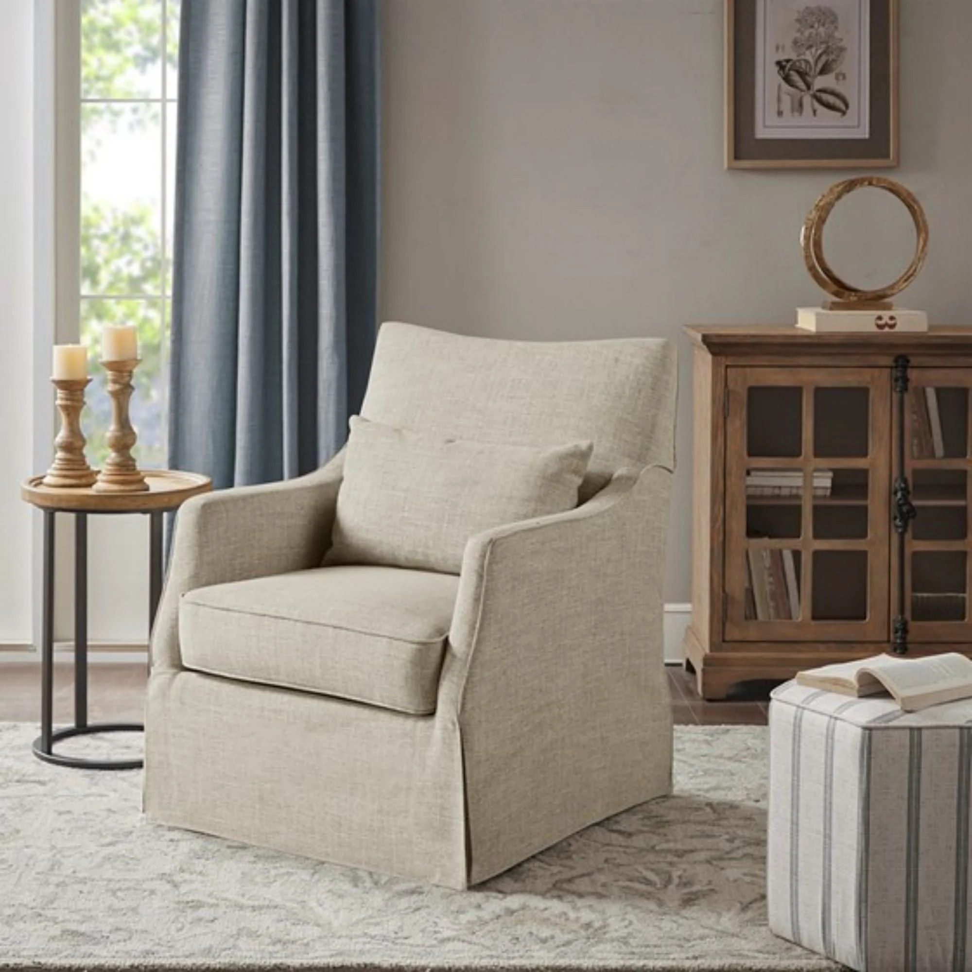 Traditional Design London Skirted Swivel Chair - Image 8