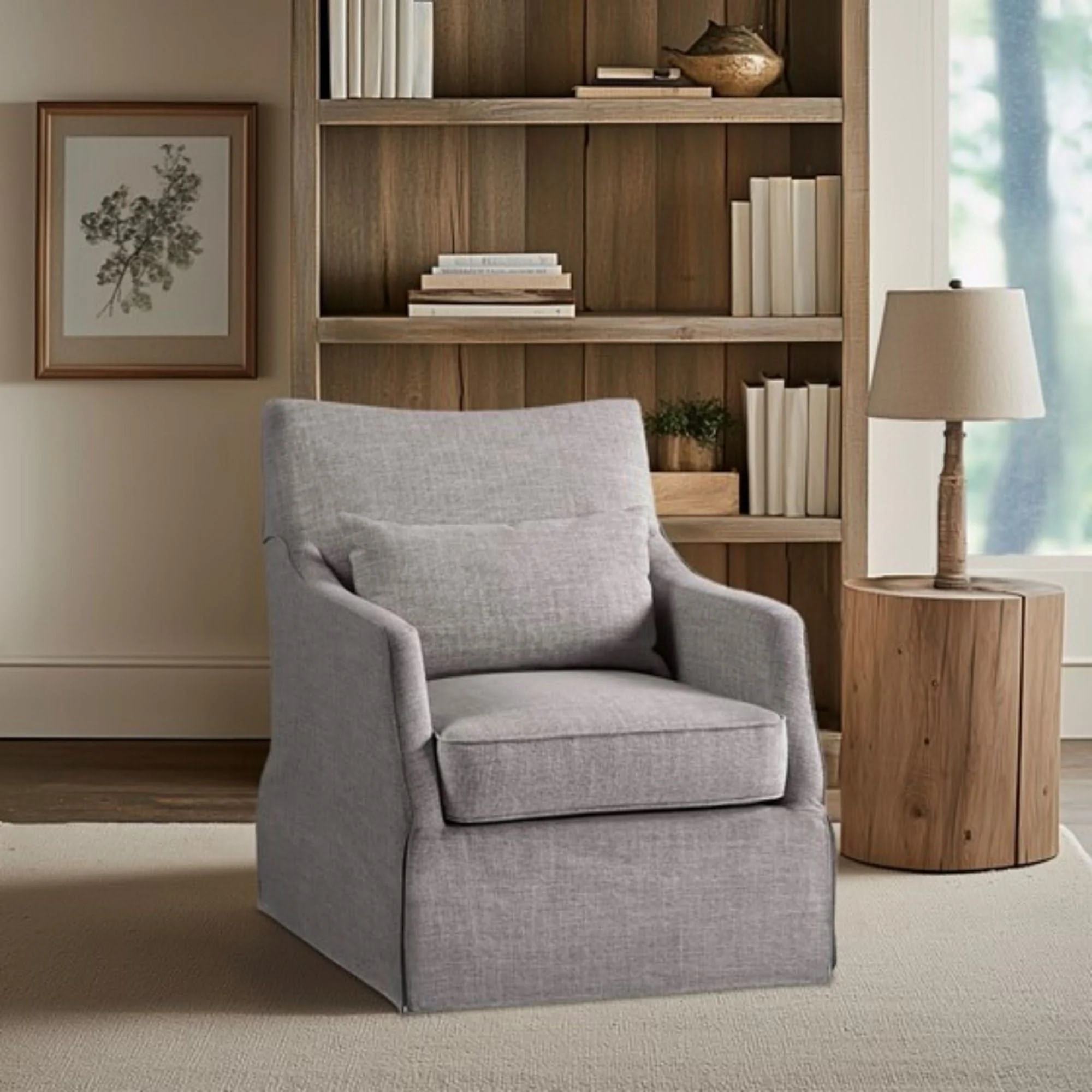 Traditional Design London Skirted Swivel Chair - Image 9