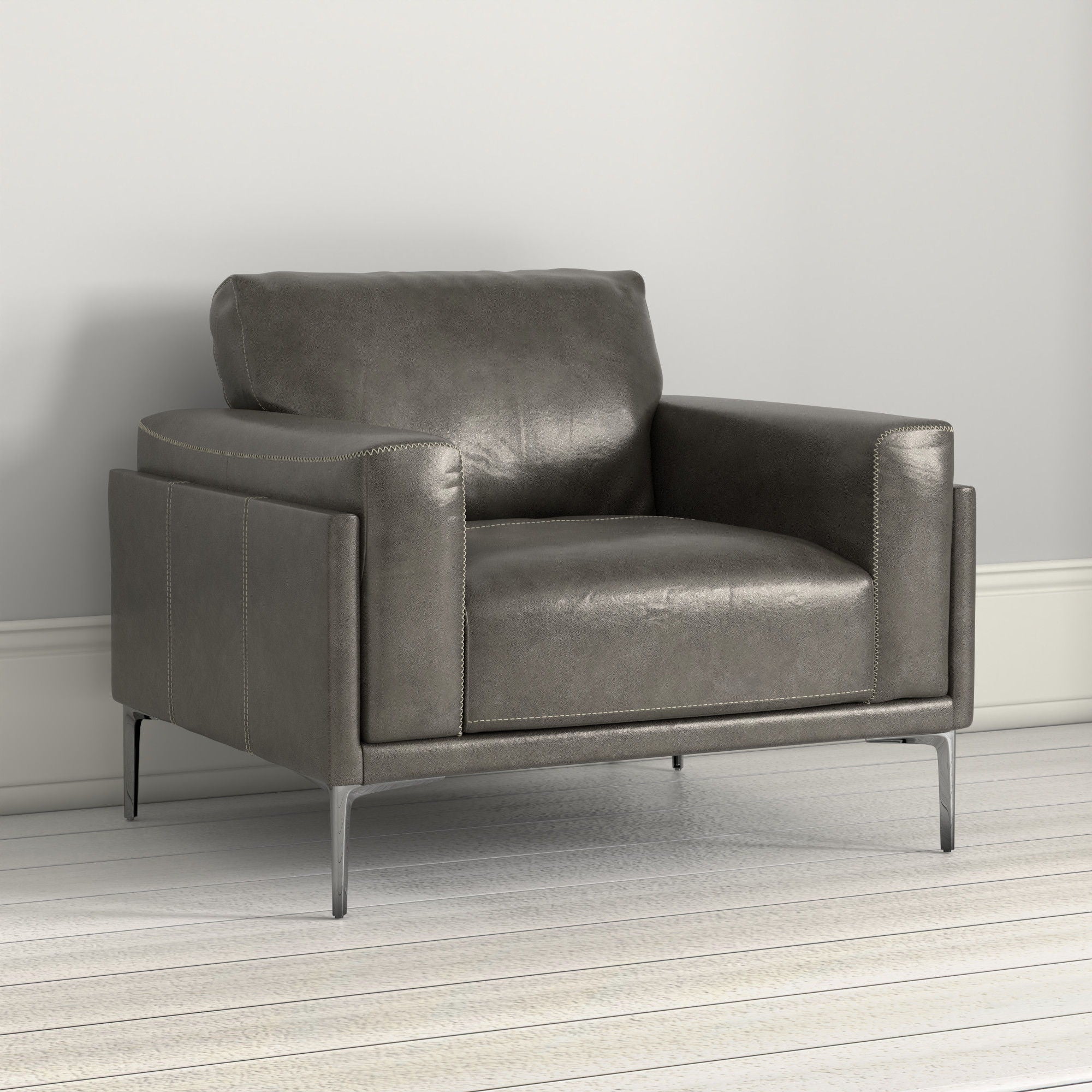 Transitional Fabric Chair - Dark Gray - Image 2