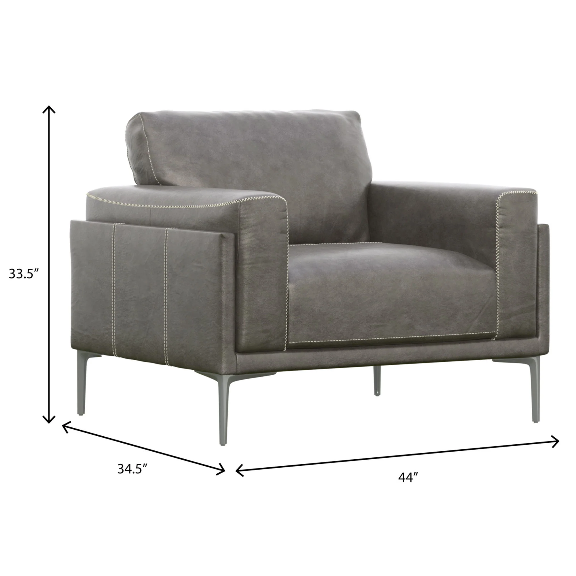 Transitional Fabric Chair - Dark Gray - Image 4