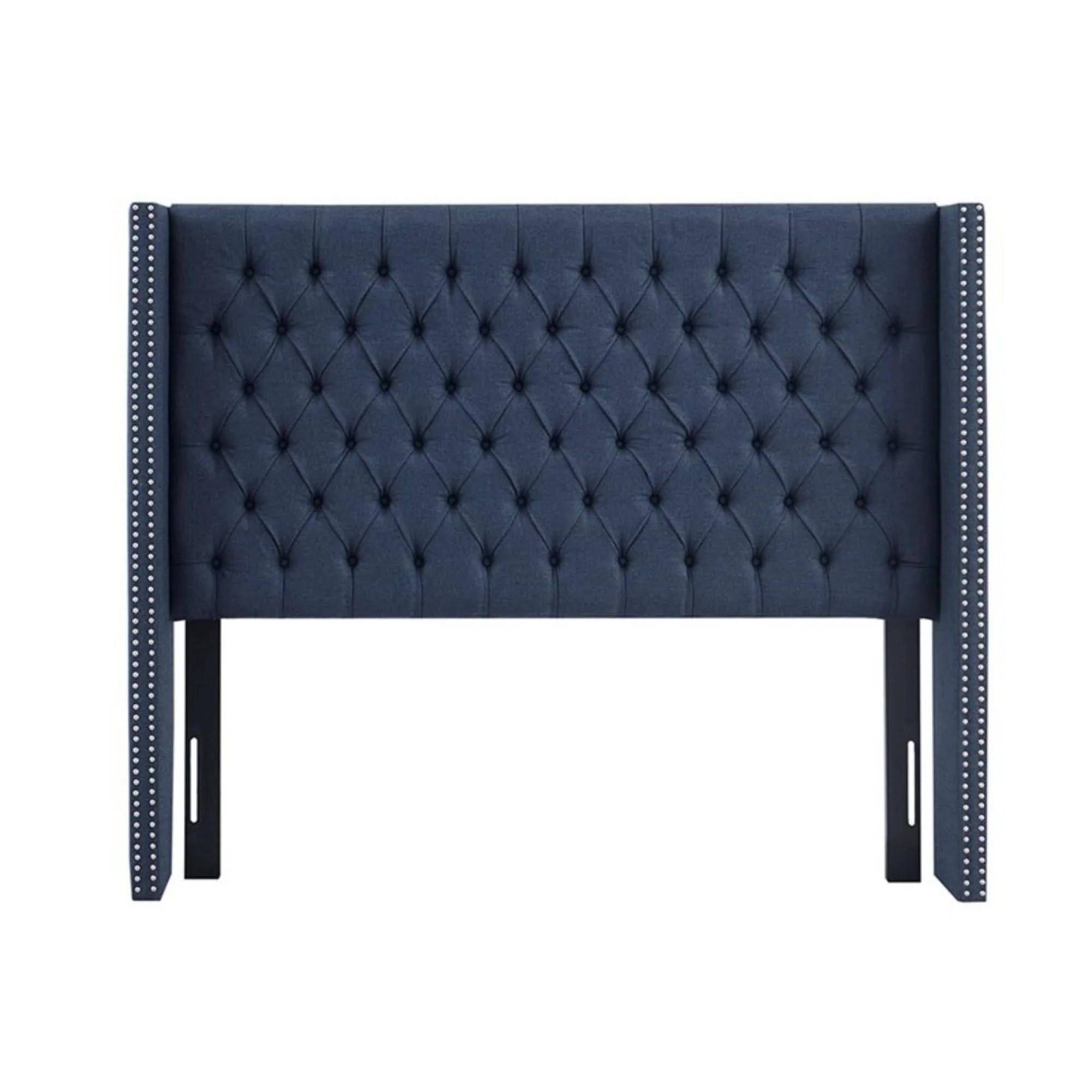 Transitional Upholstery Headboard With Tufted Buttons And Nailhead Trim - Image 2