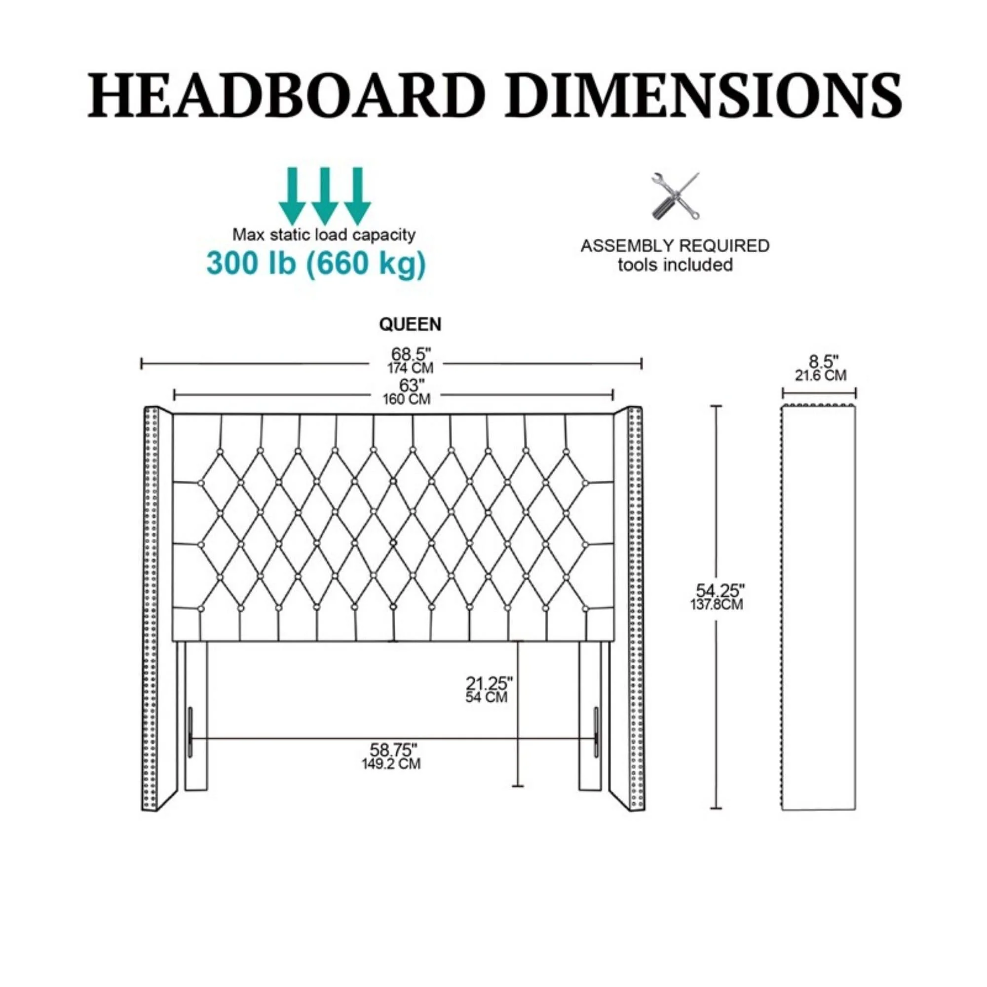 Transitional Upholstery Headboard With Tufted Buttons And Nailhead Trim - Image 7