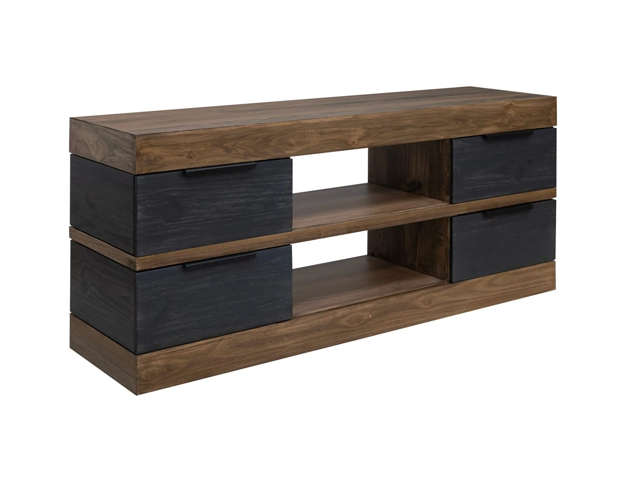 Tuxedo - TV Stand - Satin Black / Brown - Image 3