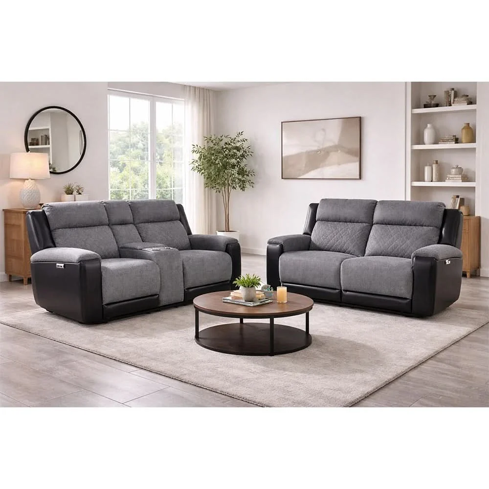 Tyler Dark Grey Power Reclining Sofa with LED Lighting and Immersive Sound Speakers - Image 5