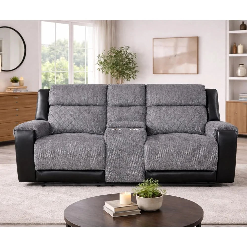 Tyler Dark Grey Power Sofa and Loveseat Set with LED Lighting and Immersive Sound Speakers - Image 3