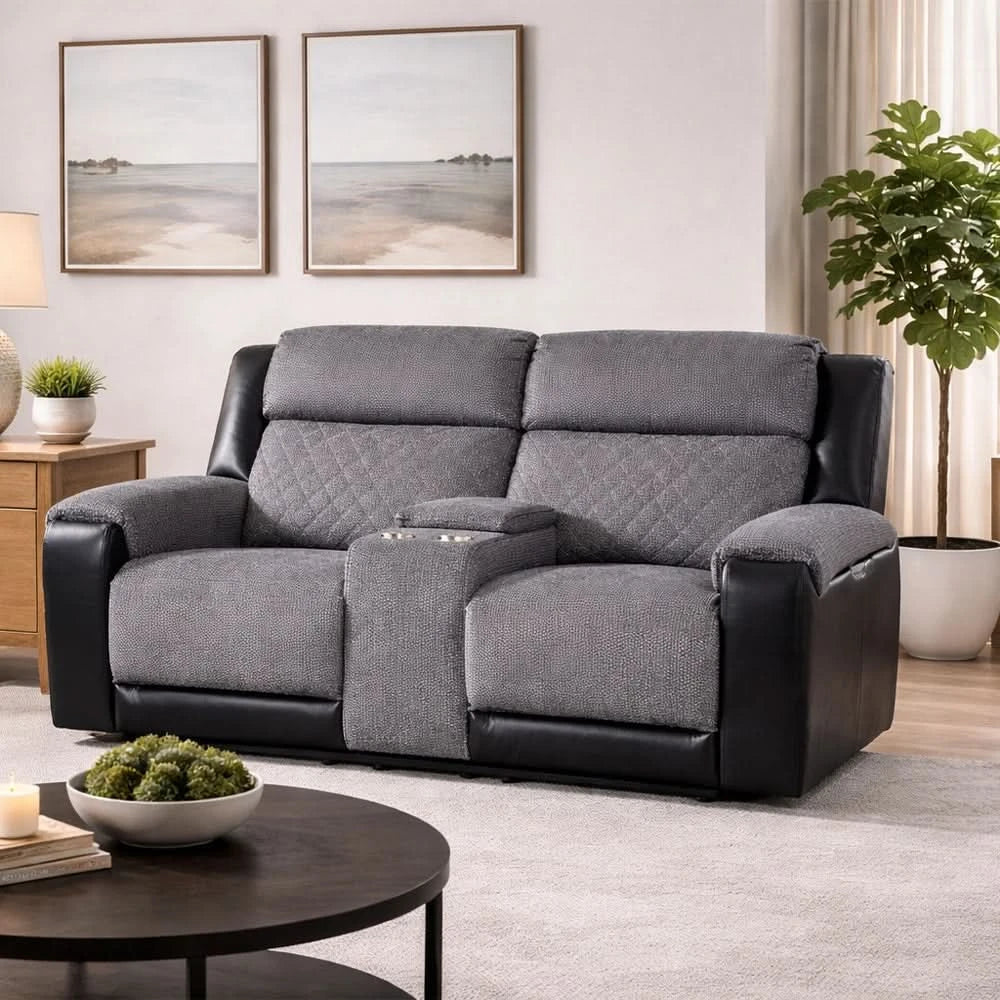 Tyler Dark Grey Power Sofa and Loveseat Set with LED Lighting and Immersive Sound Speakers - Image 4