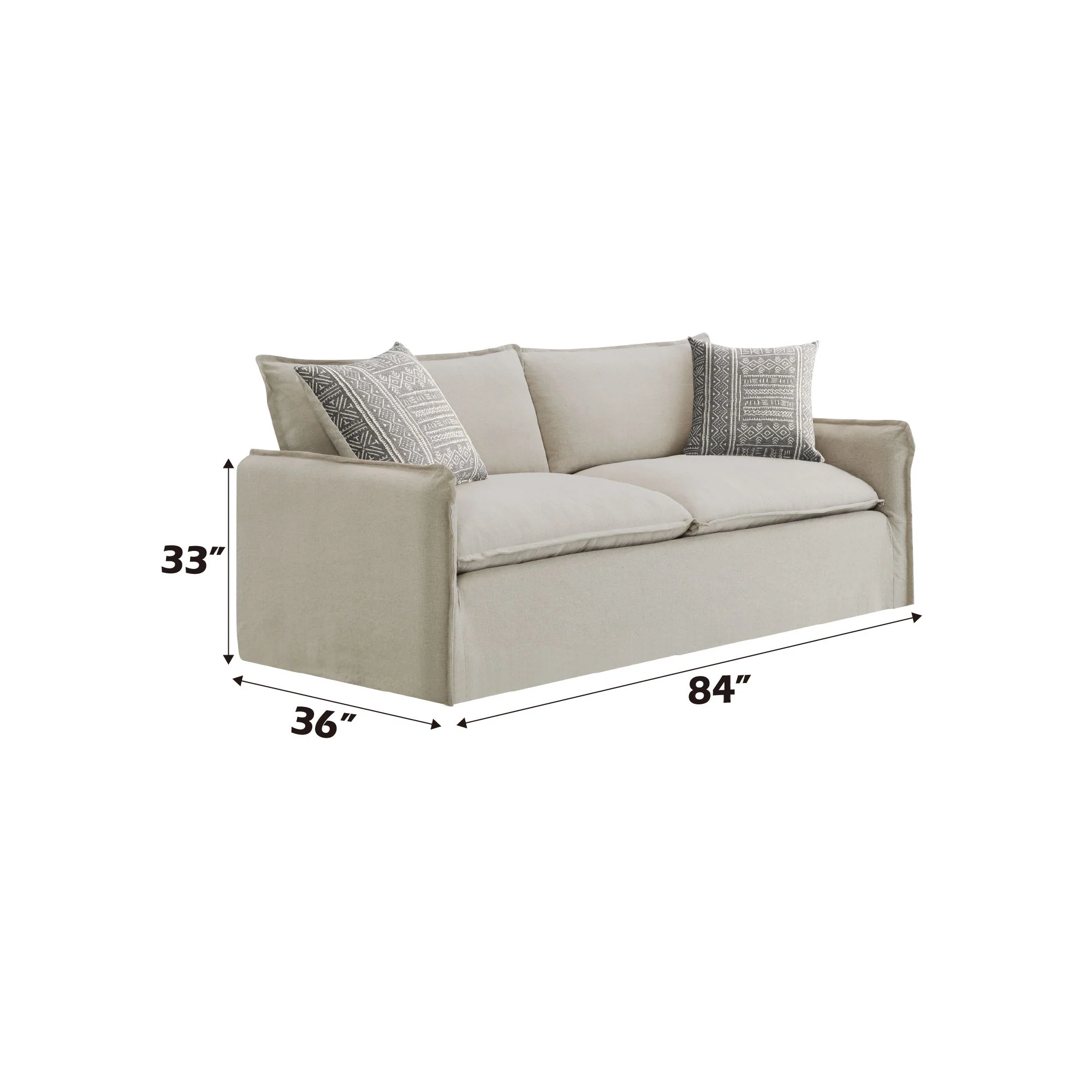 Upendo - Pattern Fabric 3 Pieces Living Room Set - Beige Yakety Yak Sand - Image 3