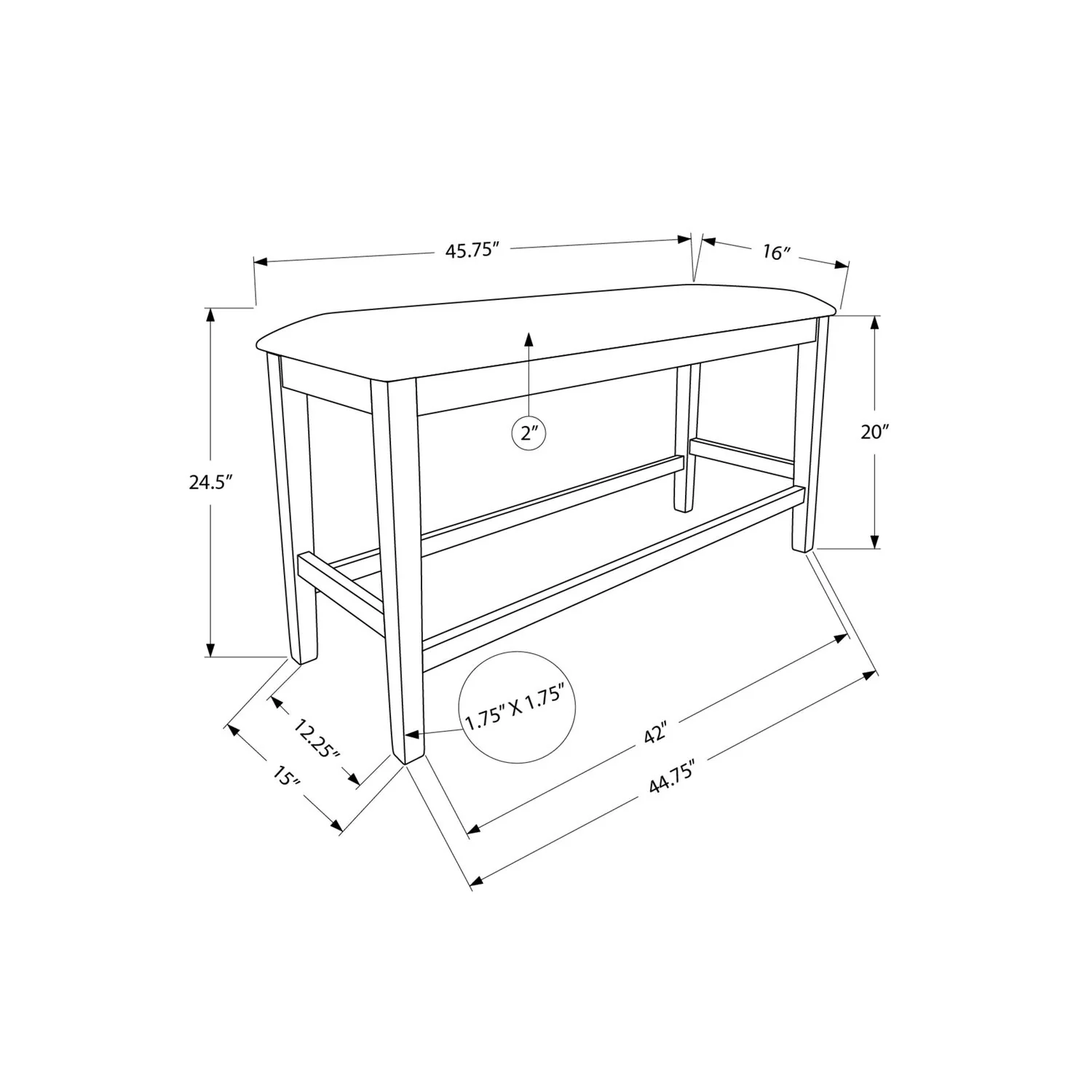 Upholstered Bench With Solid Legs - Image 9