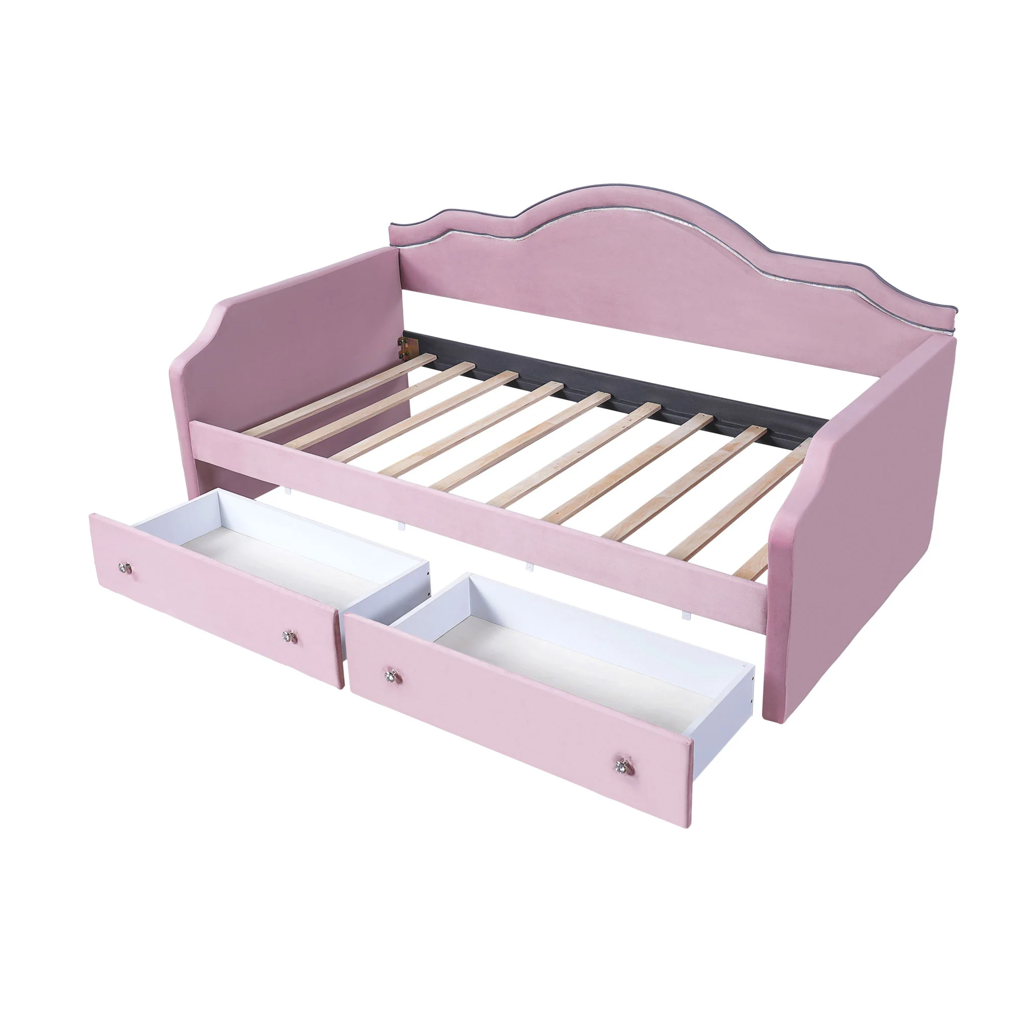 Upholstered Daybed With LED Lights And 2 Drawersme - Image 4