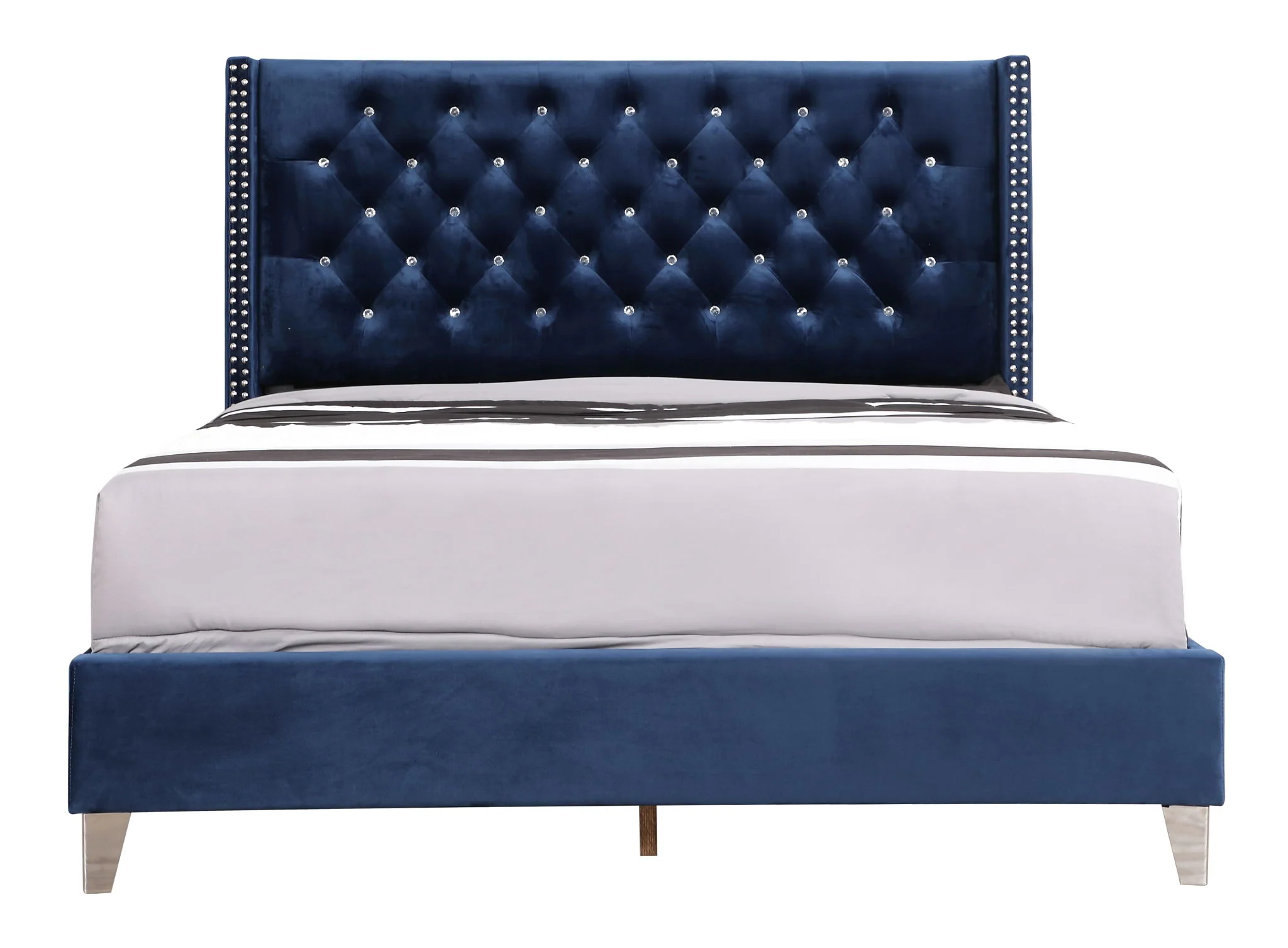 Upholstered Nailhead Trim Chic Bed - Image 22