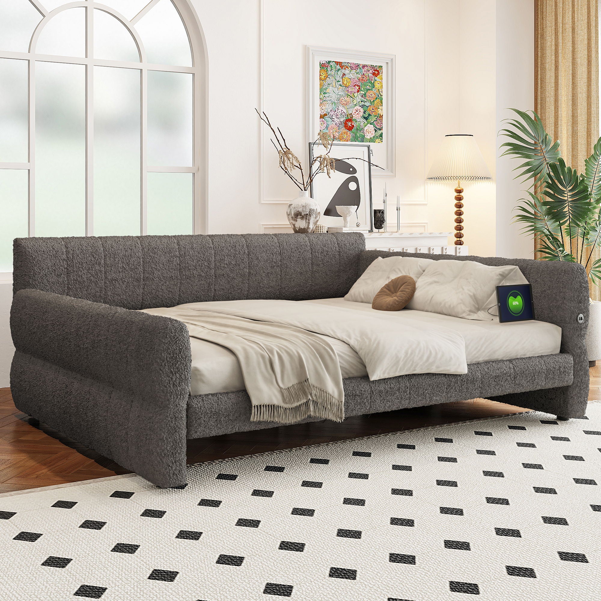 Upholstered Platform Bed With USB Charging - Image 11