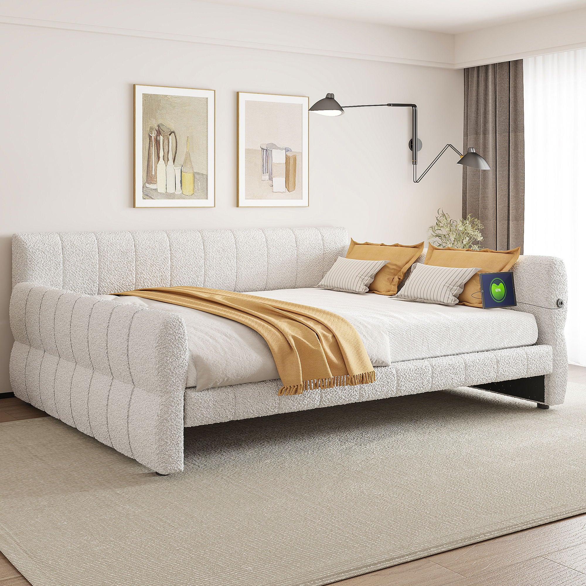 Upholstered Platform Bed With USB Charging - Image 12