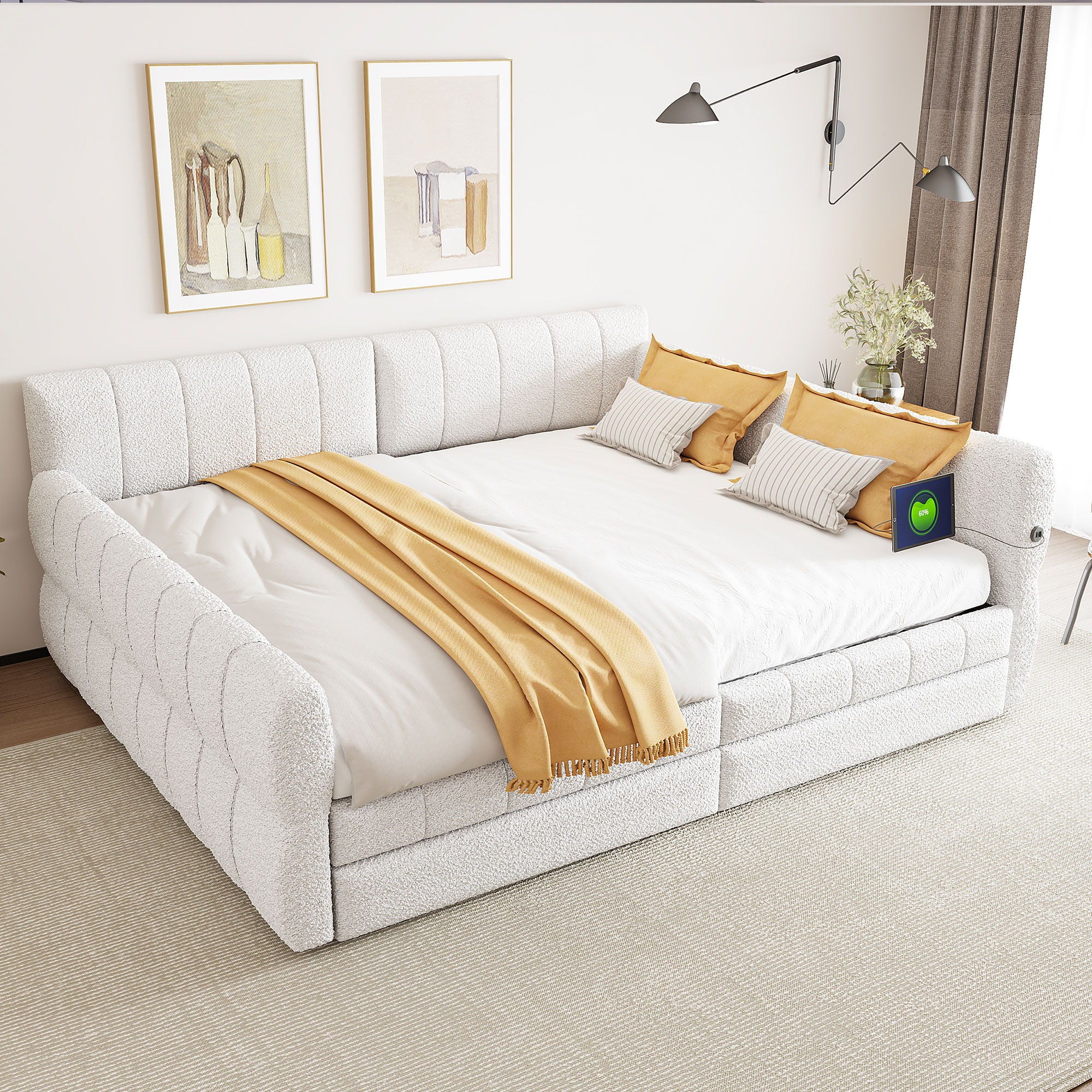 Upholstered Platform Bed With USB Charging - Image 13