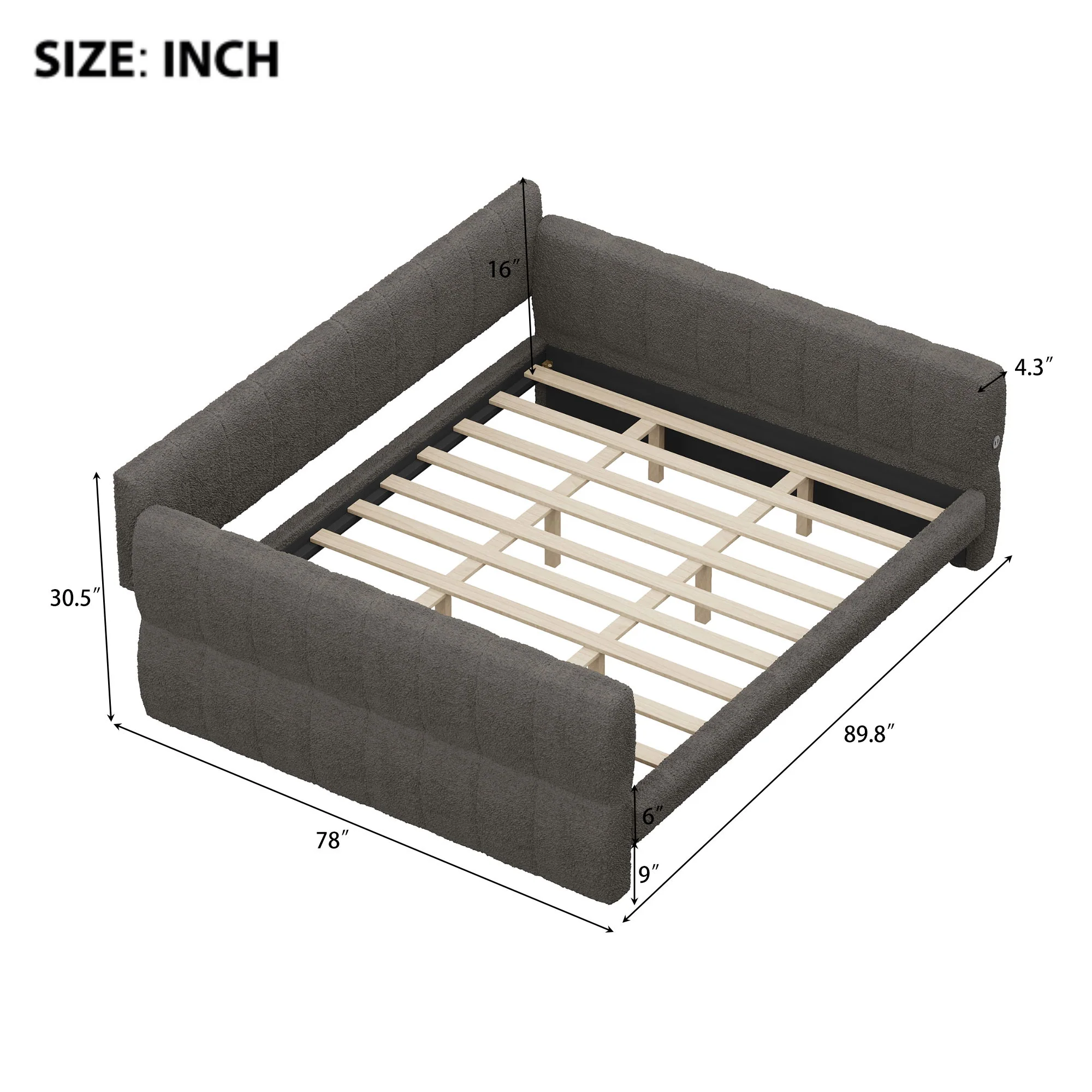 Upholstered Platform Bed With USB Charging - Image 5