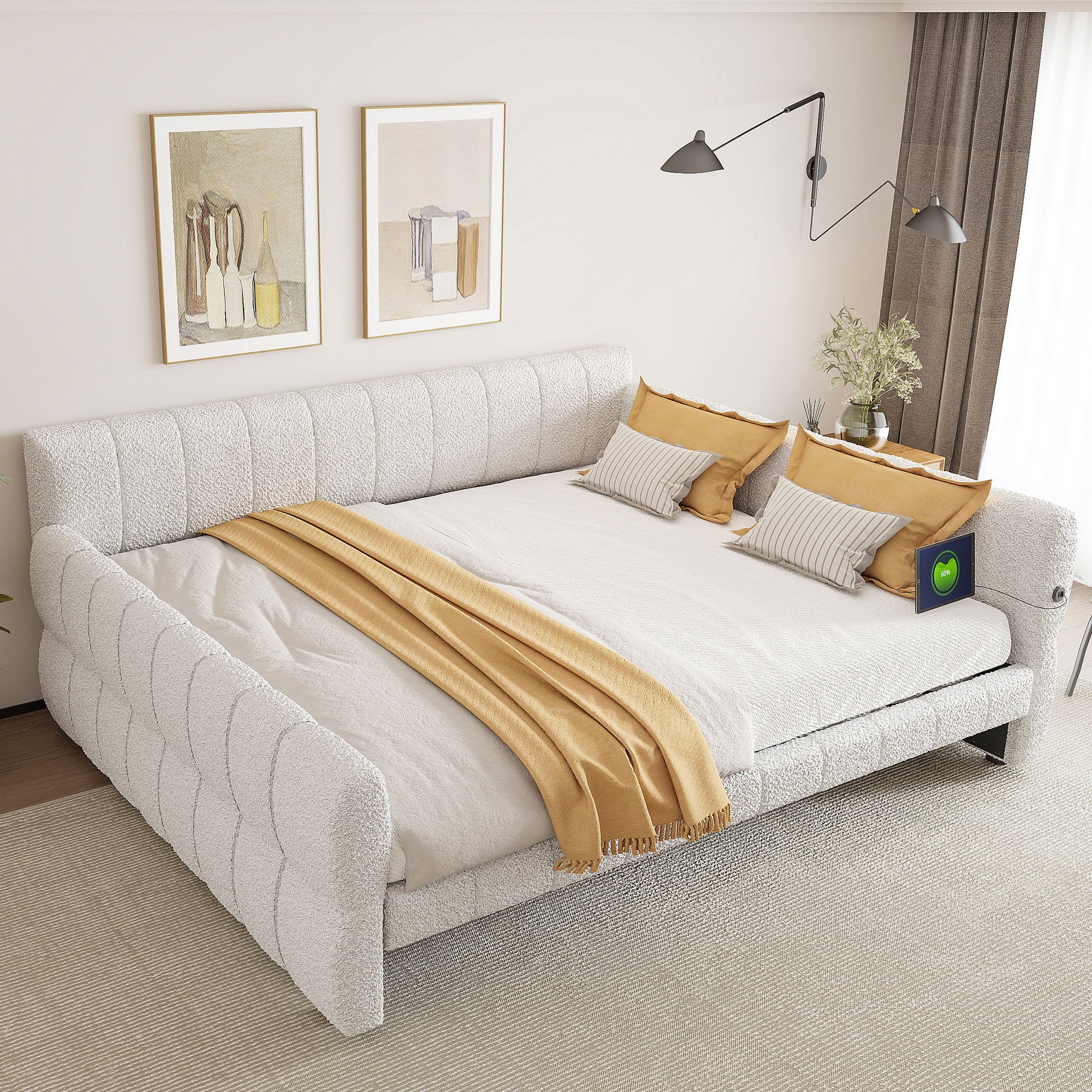 Upholstered Platform Bed With USB Charging - Image 7