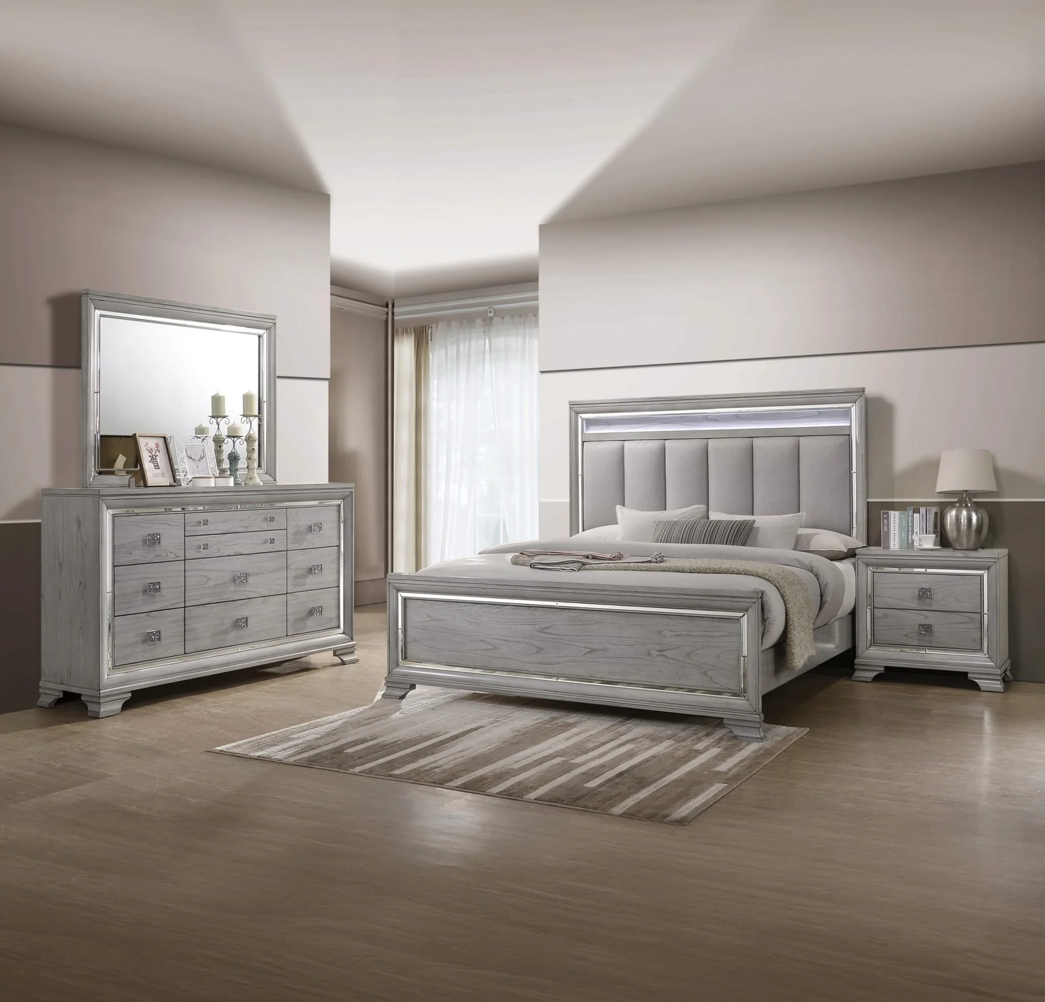 Vail - California King 4 Piece Bedroom Set - Gray