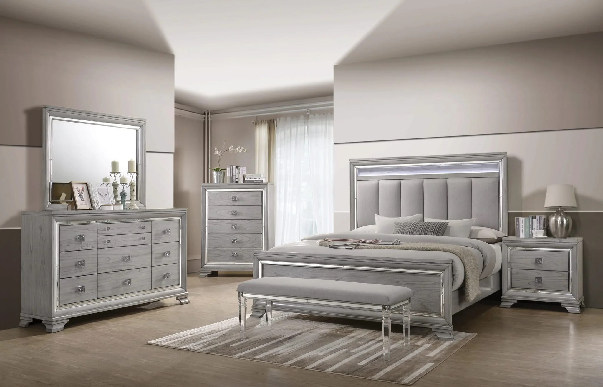 Vail - California King Upholstered Bed - Gray - Image 3