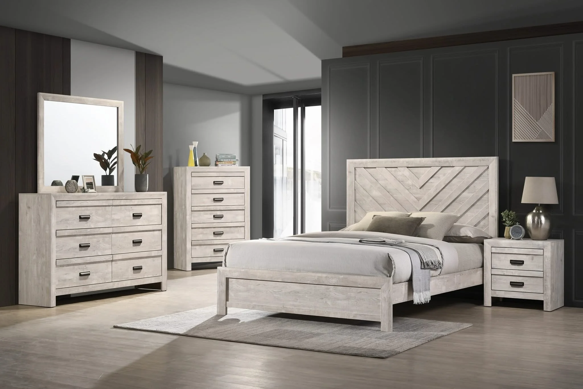 Valor - Twin Bed - Antique White - Image 2