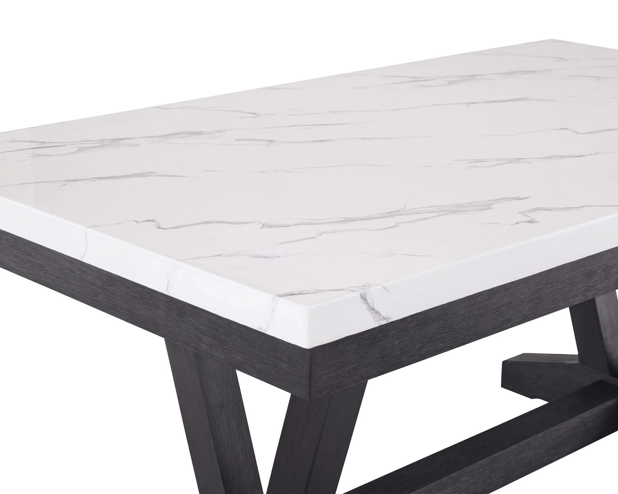 Vance - Faux Marble Dining Table - Charcoal & White - Image 3
