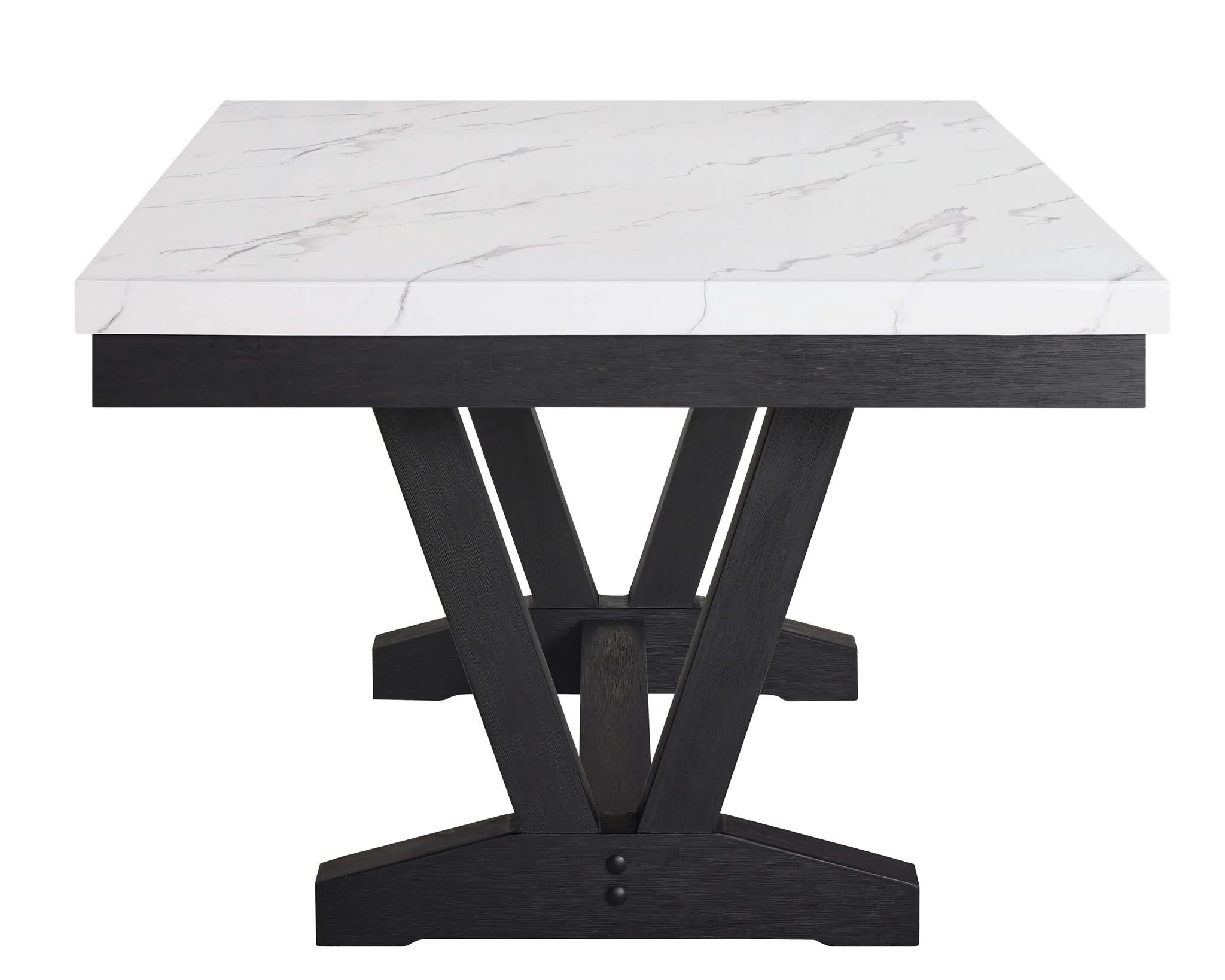 Vance - Faux Marble Dining Table - Charcoal & White - Image 4