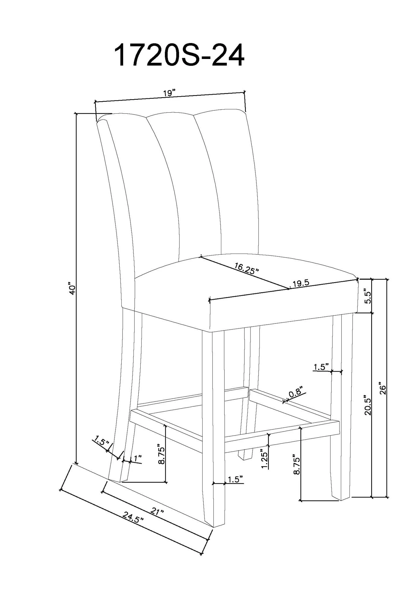 Vega - Counter Height Chair (Set of 2) - Mocha - Image 3
