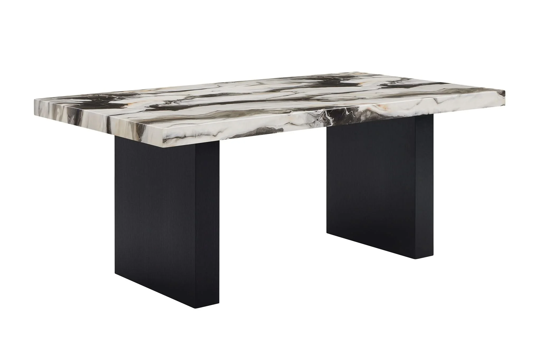 Vega - Faux Marble Dining Table - White / Black