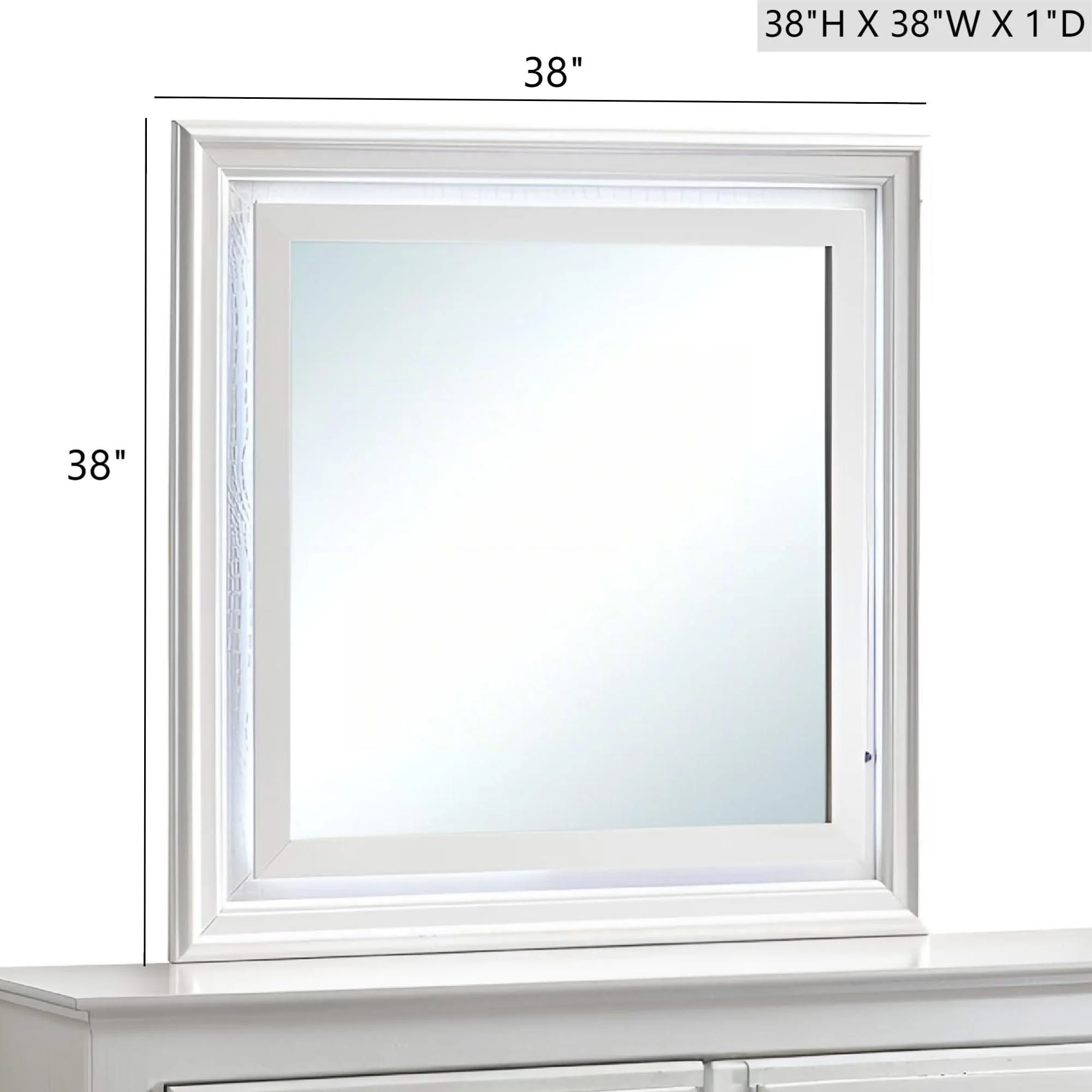 Verona - Mirror With Premium Low Distortion Glass - White - Image 4