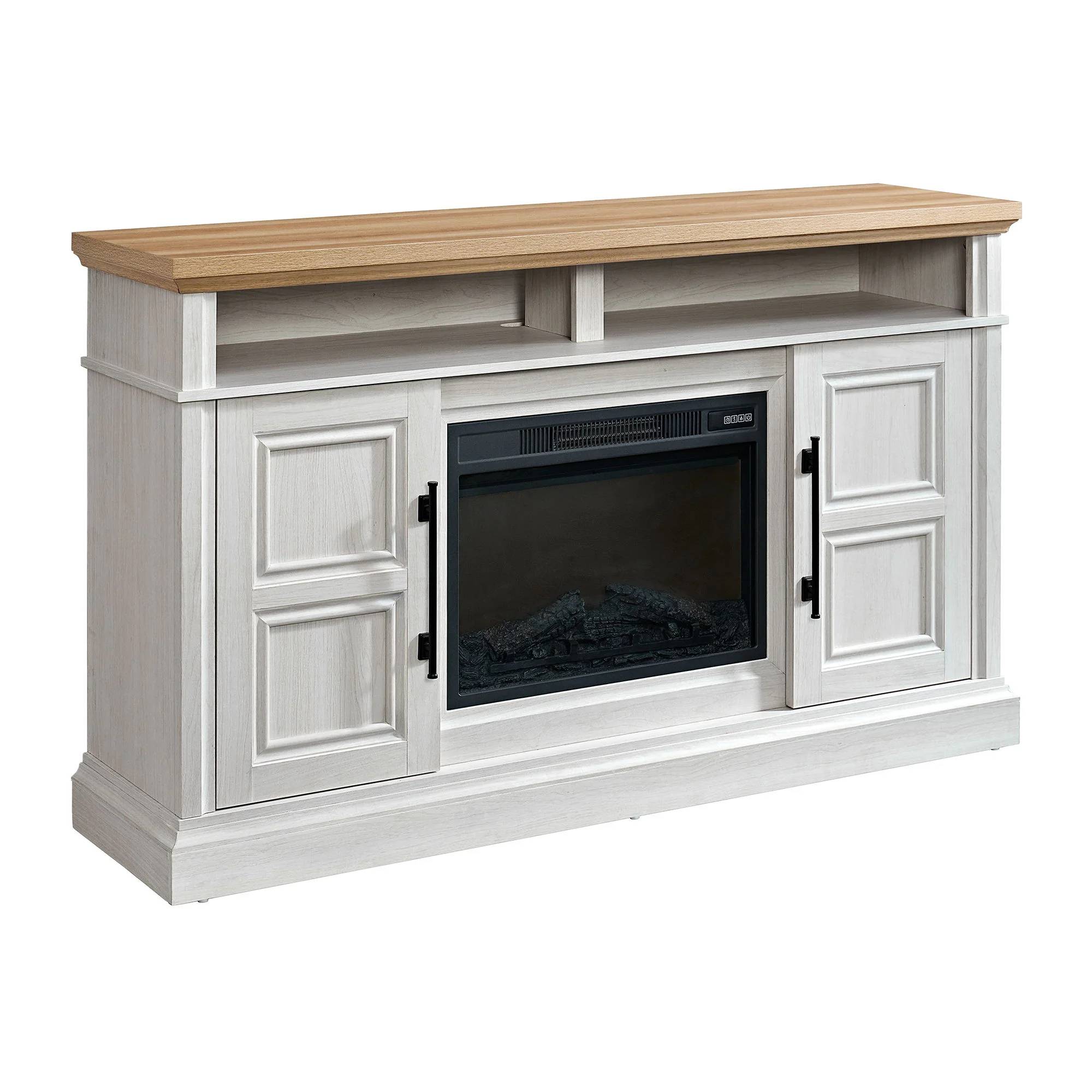 Villa - Console With 23" Fireplace Insert - White & Natural - Image 4