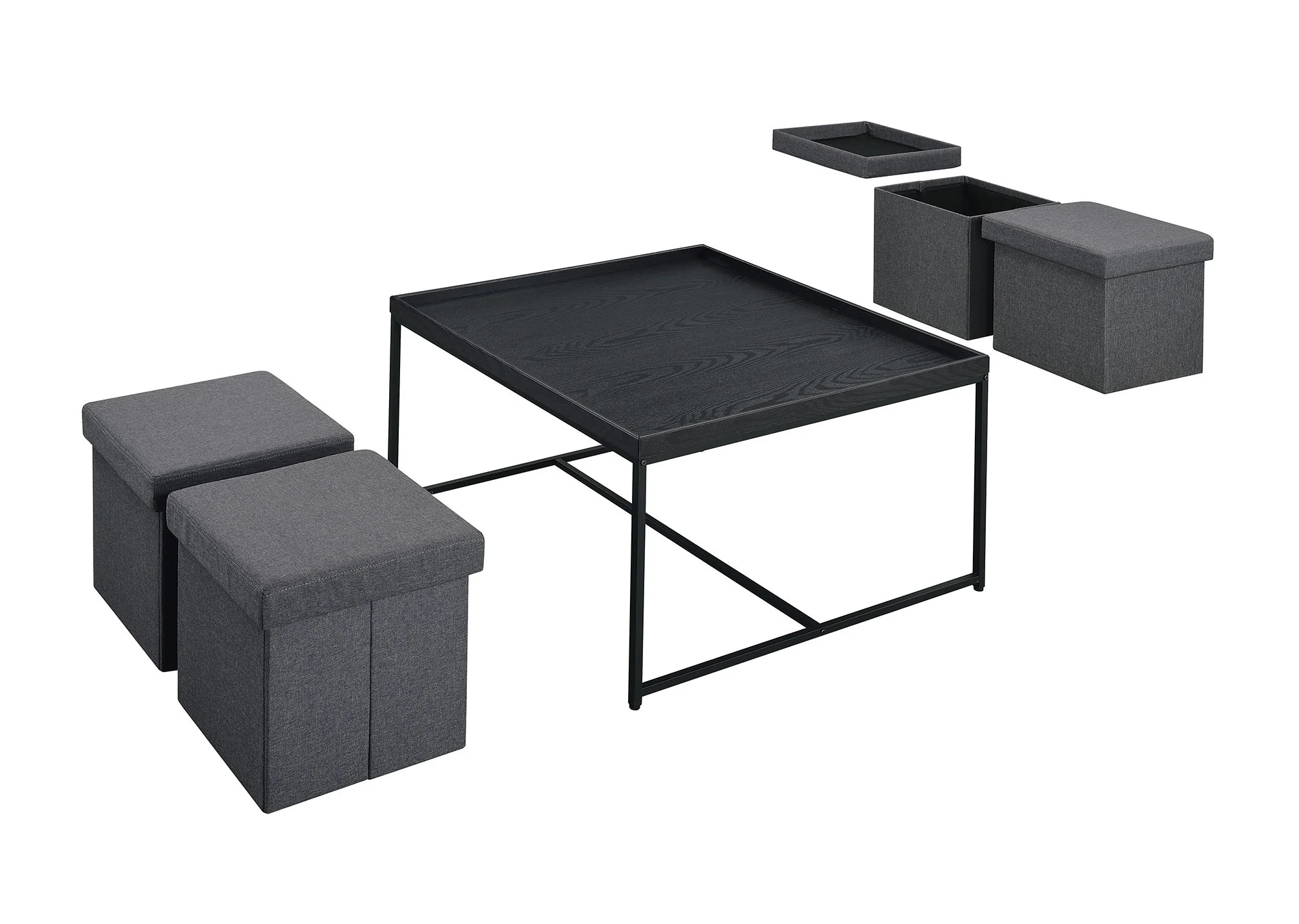 Vinny - Wood Grain Coffee Table Set With Raised Edges - Image 6
